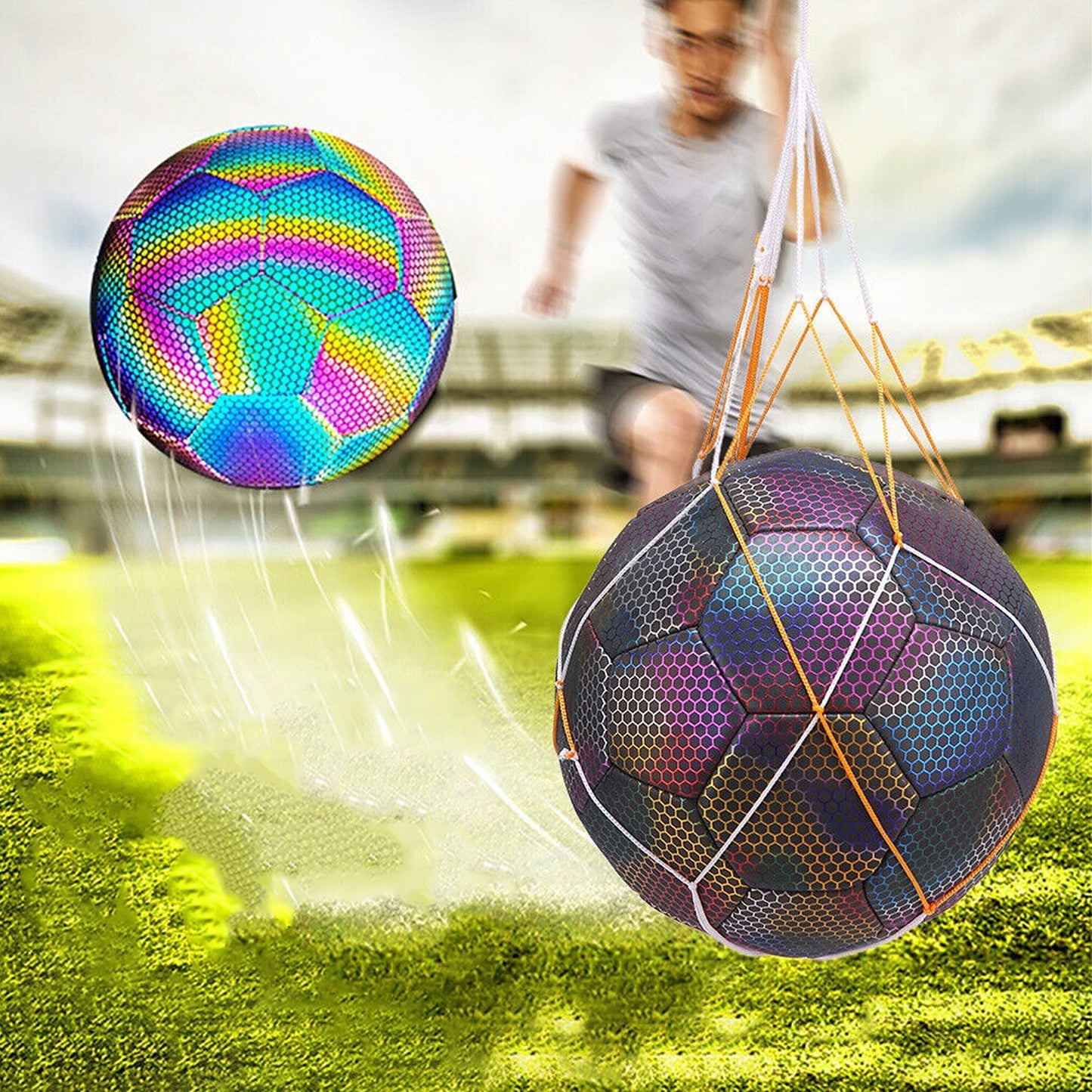 Reflective Soccer Ball for Nighttime Outdoor Training Glows in the Dark