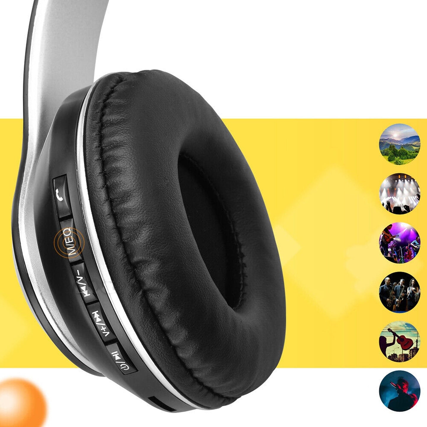 Rechargeable Bluetooth Wireless Headphones with Microphone