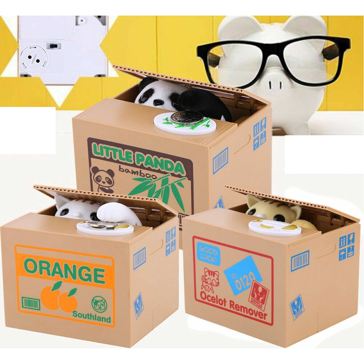 Panda Coin Bank Cute Stealing Money Box