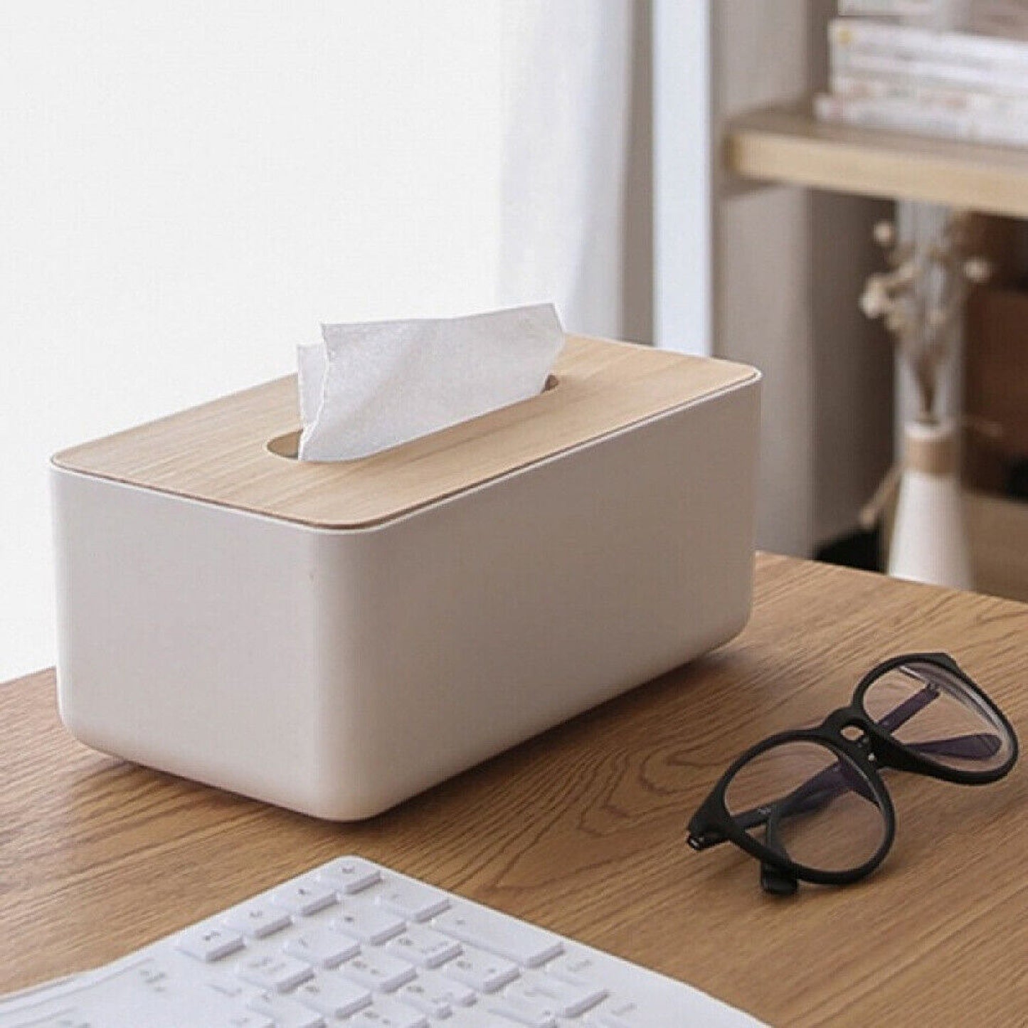 Elegant Wooden Tissue Box Cover Paper Napkin Storage