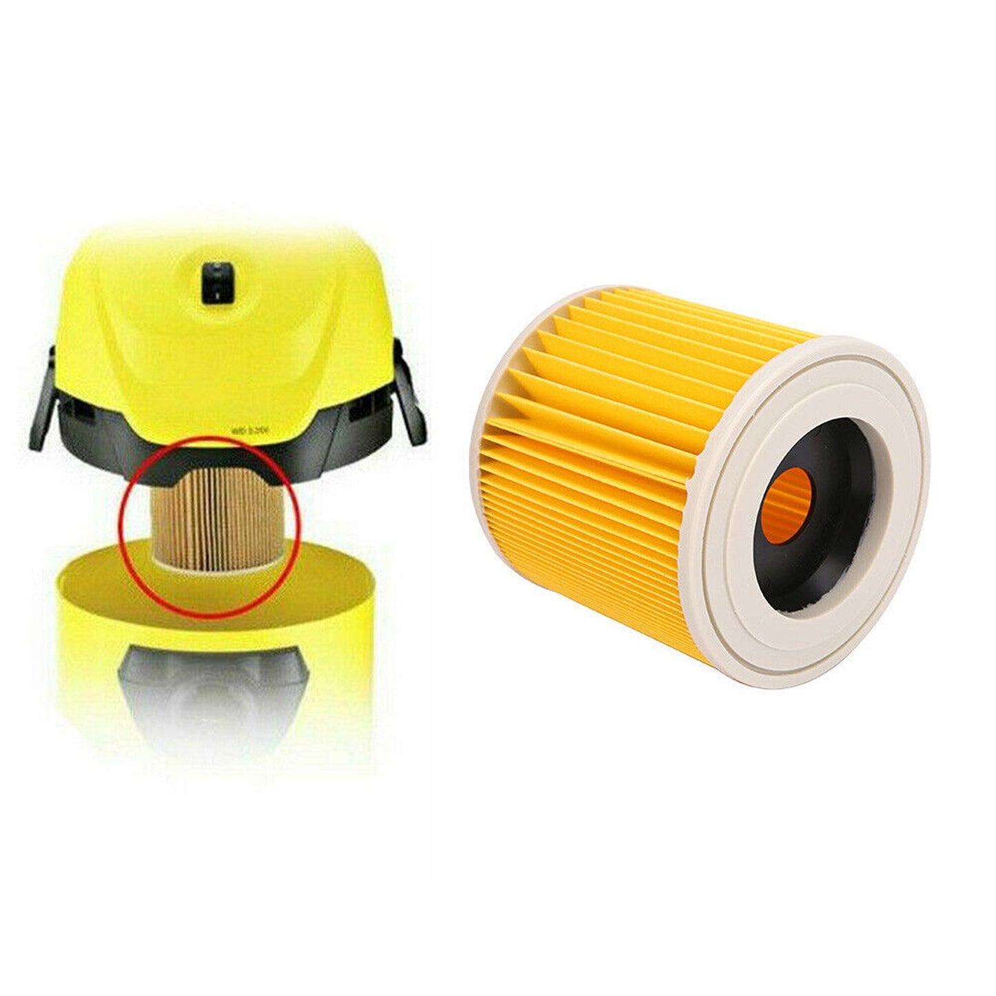 Wet and Dry Vacuum Cleaner Filter Set for Karcher WD WD2 WD3 Series