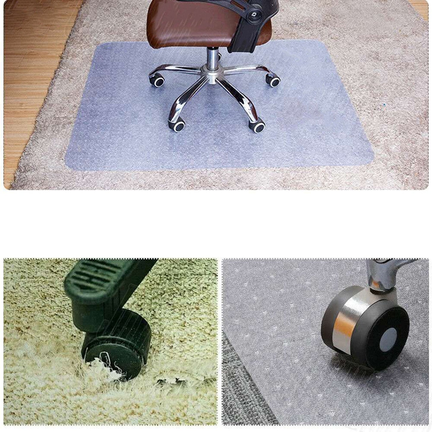 PVC Plastic Clear Floor Mat for Office Chair Non Slip Desk Carpet Protector