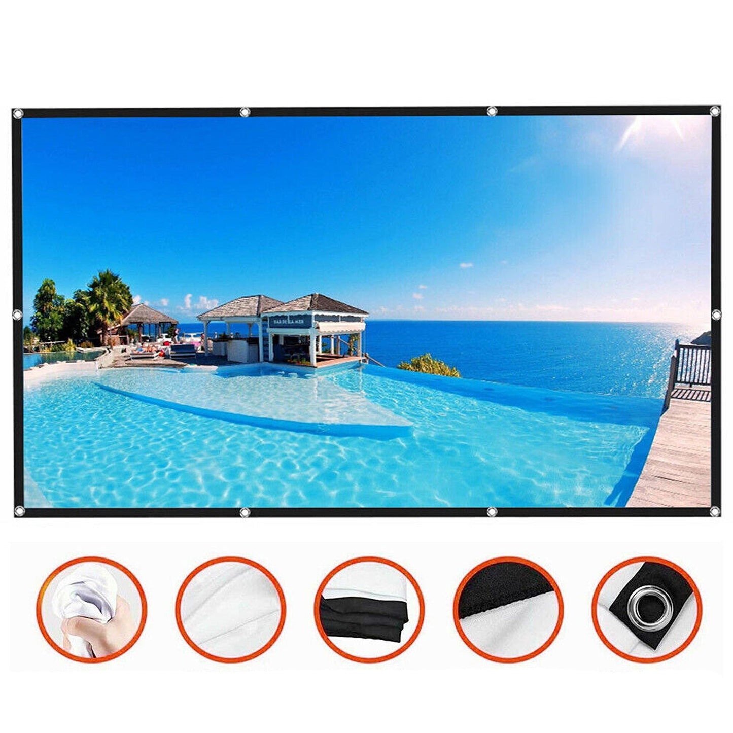 120-Inch Outdoor Hanging Projector Screen for Home Theater and Cinema Use