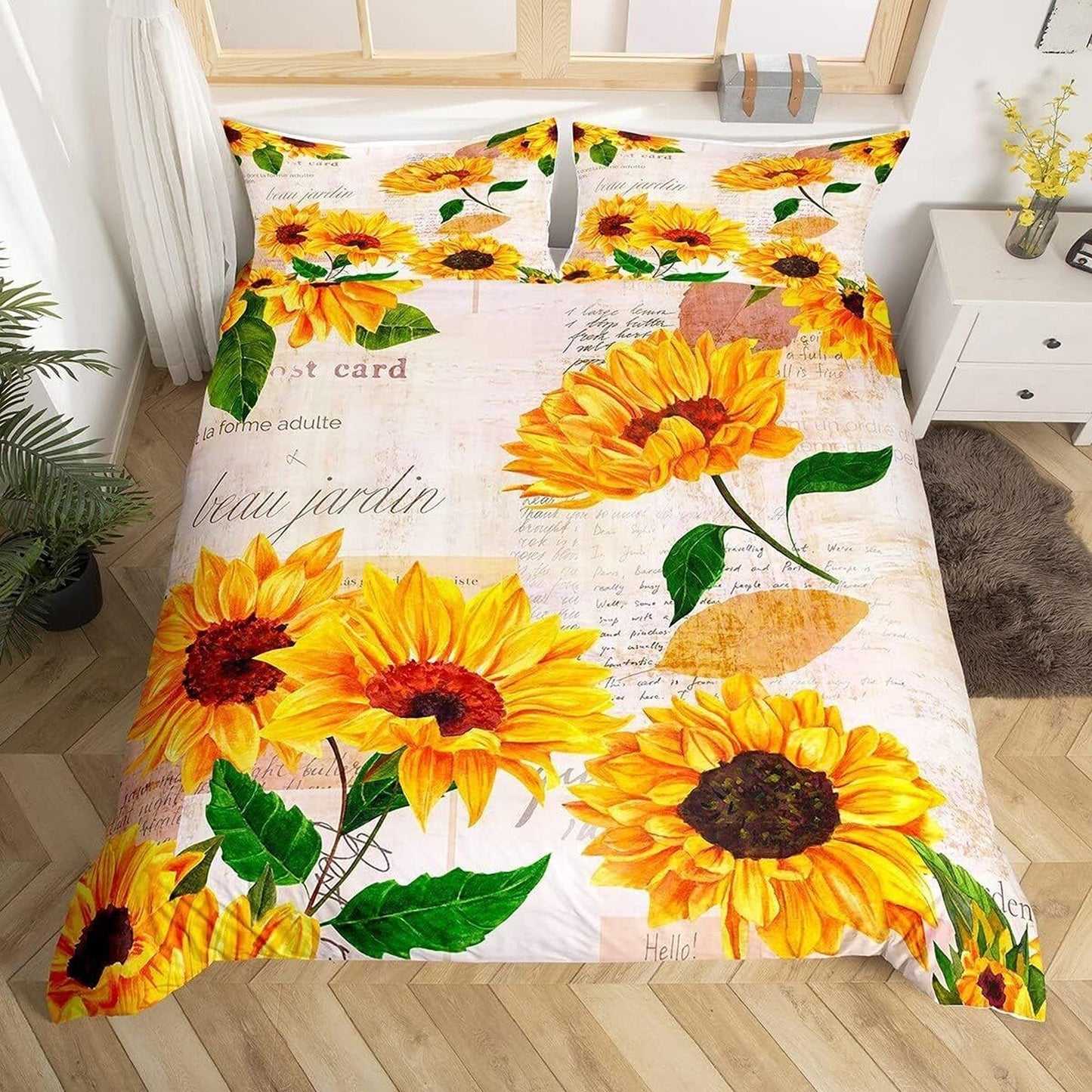 Sunflower Bedding Set Quilt Duvet Cover for Single to King Size Beds