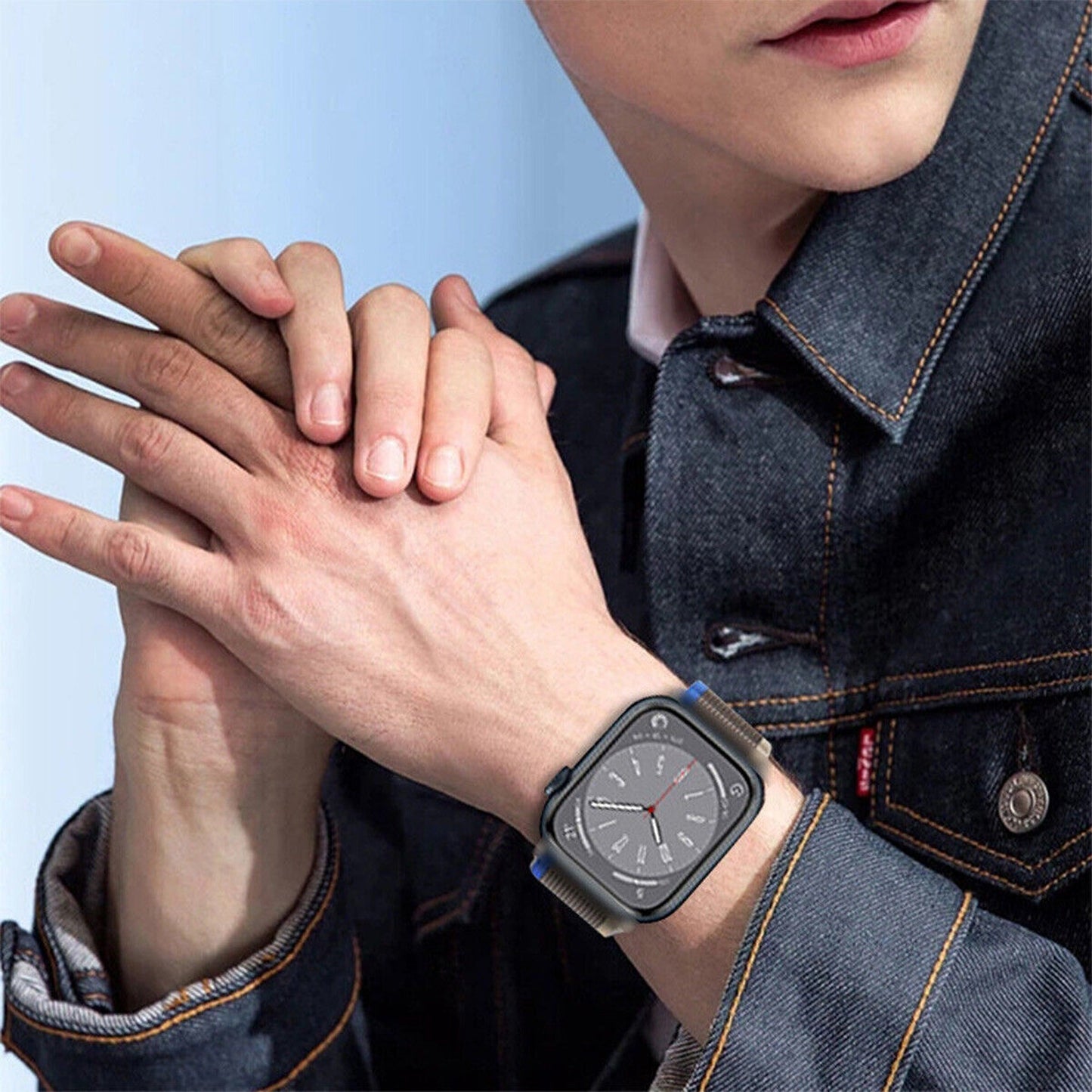 Blue Grey Trail Loop Band Strap For Watch Band Strap IWatch Series SE 9 8 7 6 5 40 41 44 45 Ultra