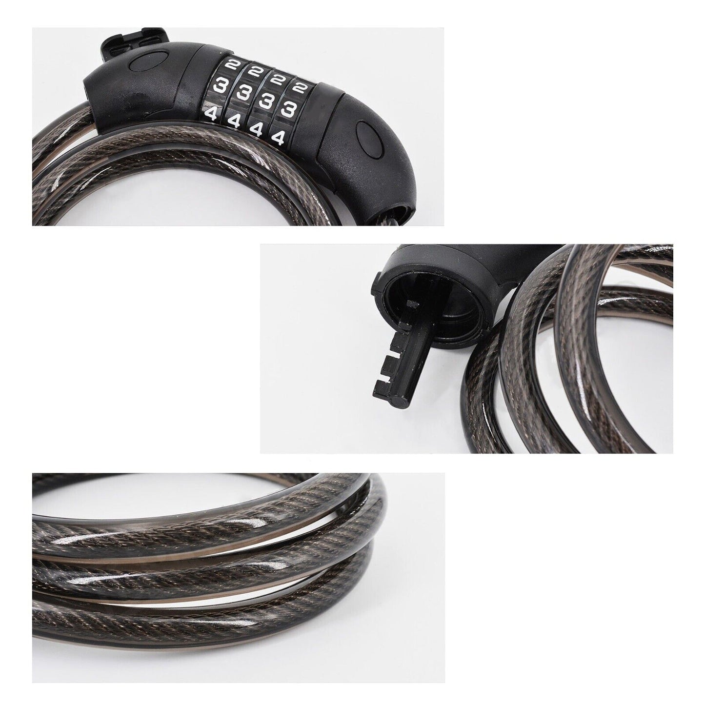 4-Digit Combination Security Bicycle Cycling Lock Cable 1M
