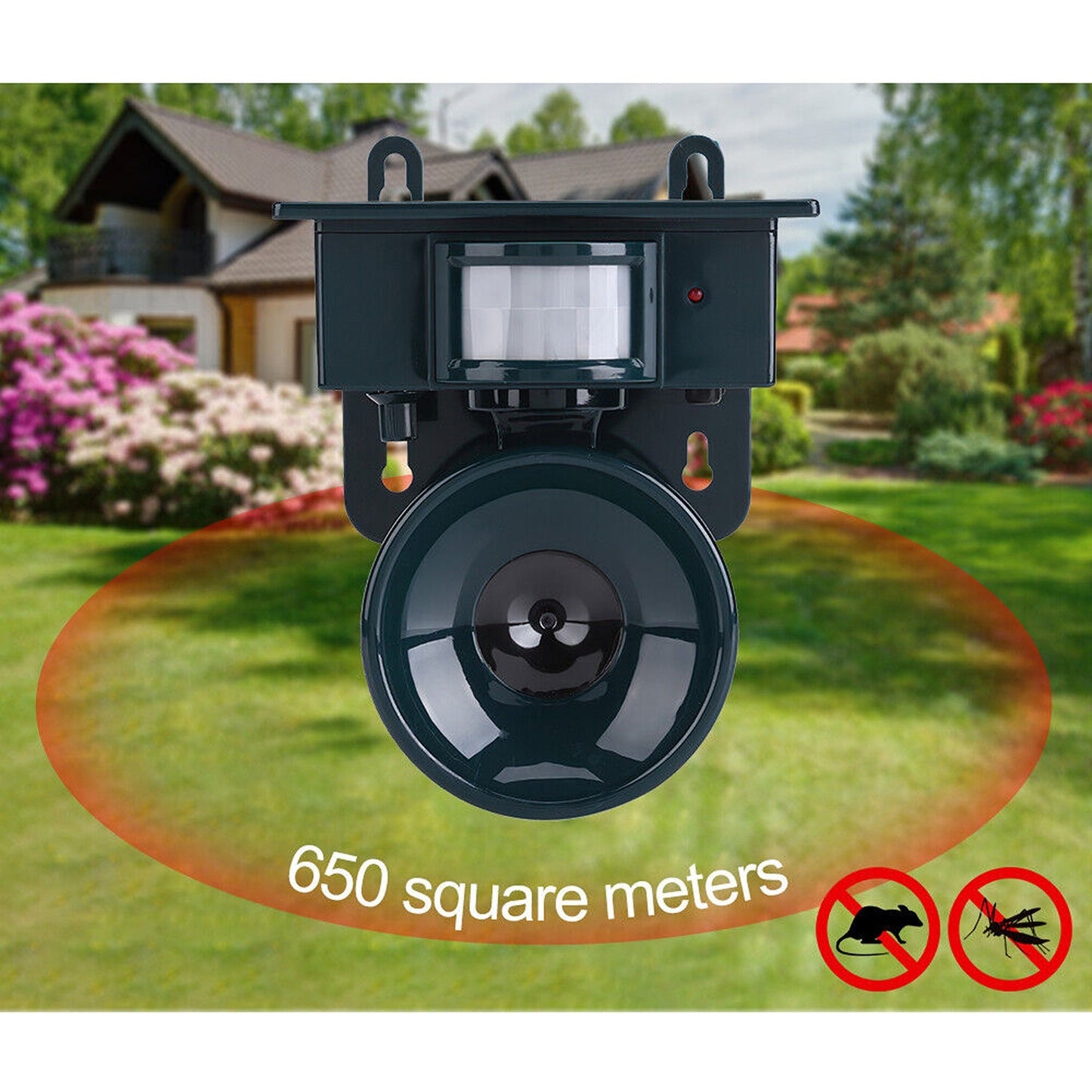 Solar Ultrasonic Bird Repeller Motion Sensor Pest Control for Bats and Birds