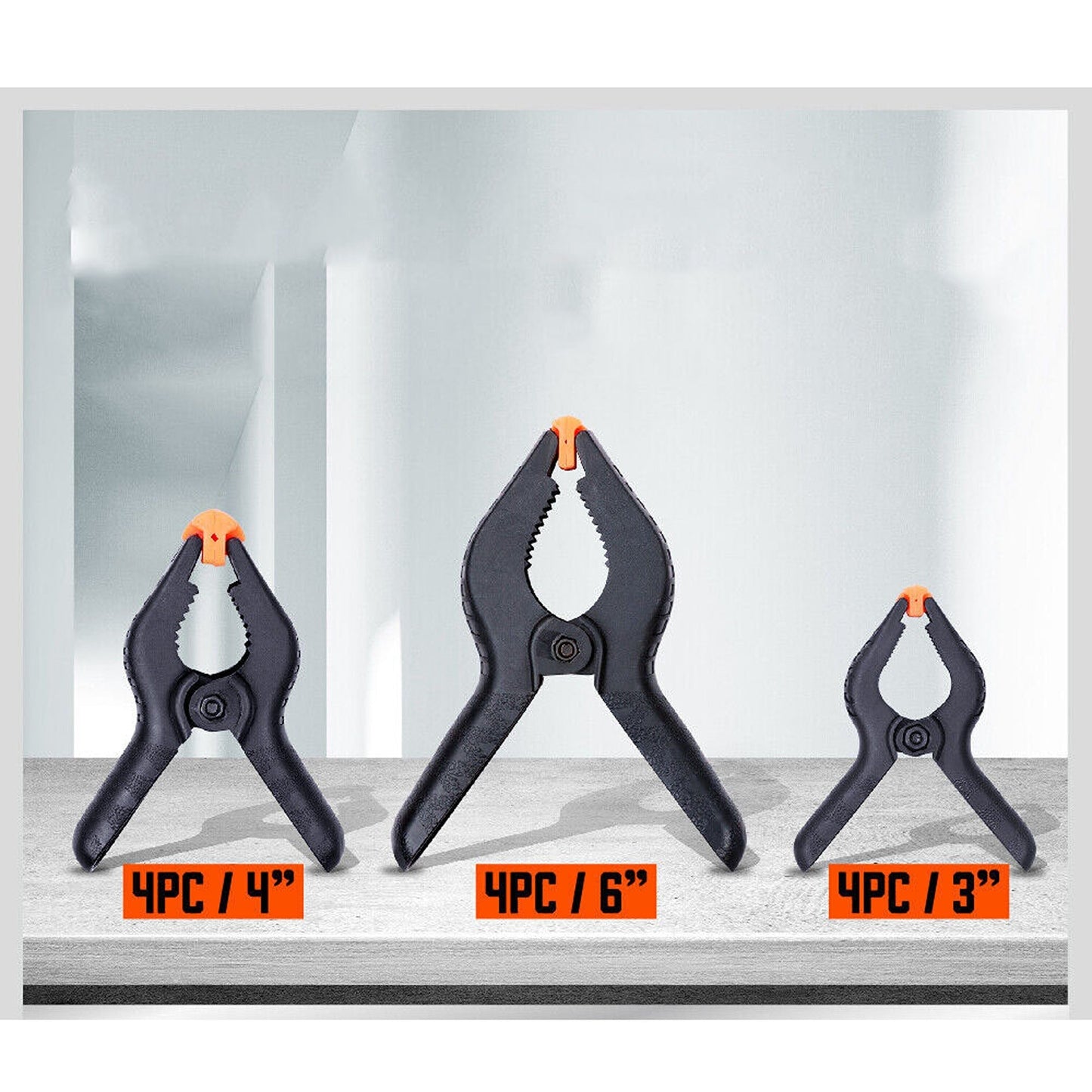 Set of 12 Nylon Quick Grip Spring Clamps for DIY and Heavy Duty Use
