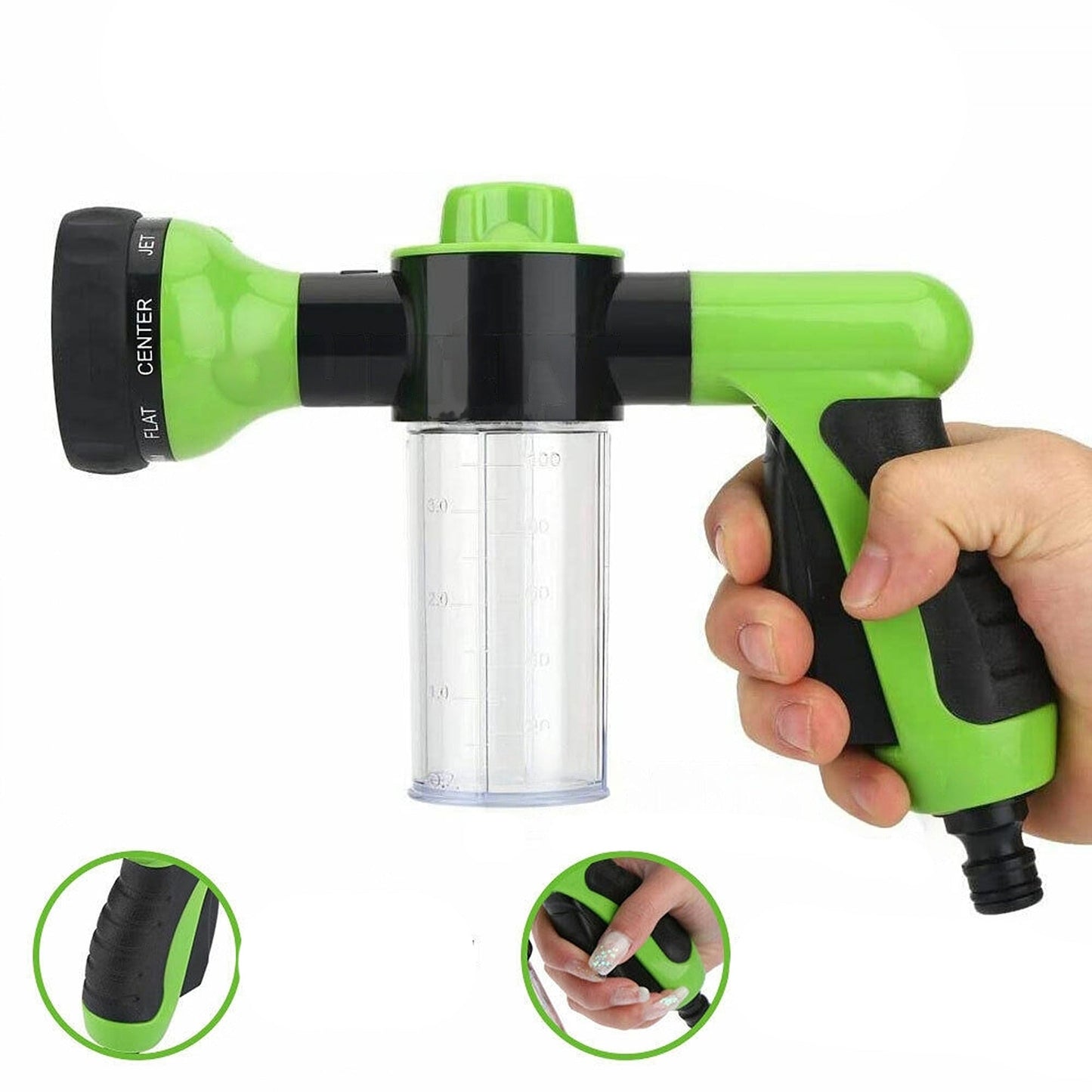 Car Wash High-Pressure Sprayer Nozzle Hose Gun with Water Foam Soap