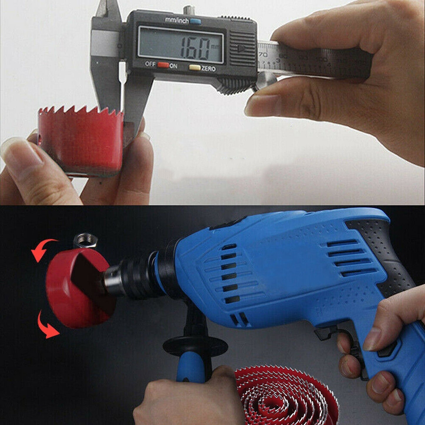 Wood Cutter Holesaw Kit 17pcs with Multiple Sizes 19-127mm 3 Colours