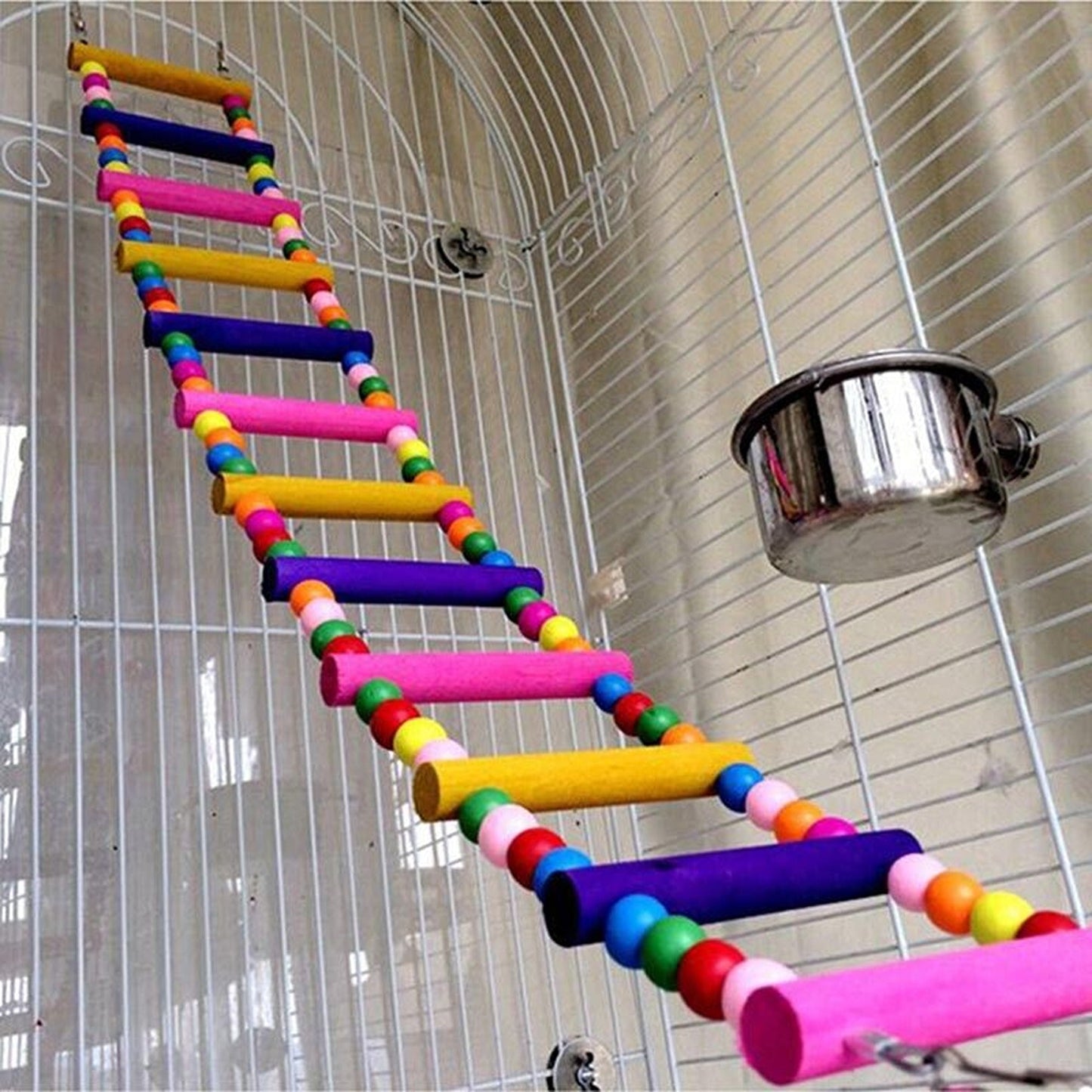 Wooden Parrot Swing and Climbing Ladder Bird Toy for Cockatiel Budgie