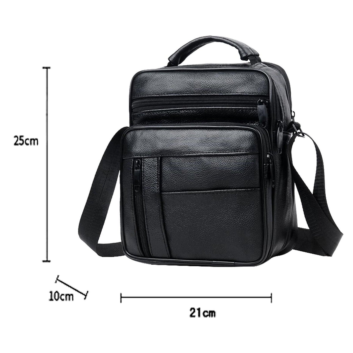 Men Genuine Leather Crossbody Bags Business Shoulder Messenger Backpack