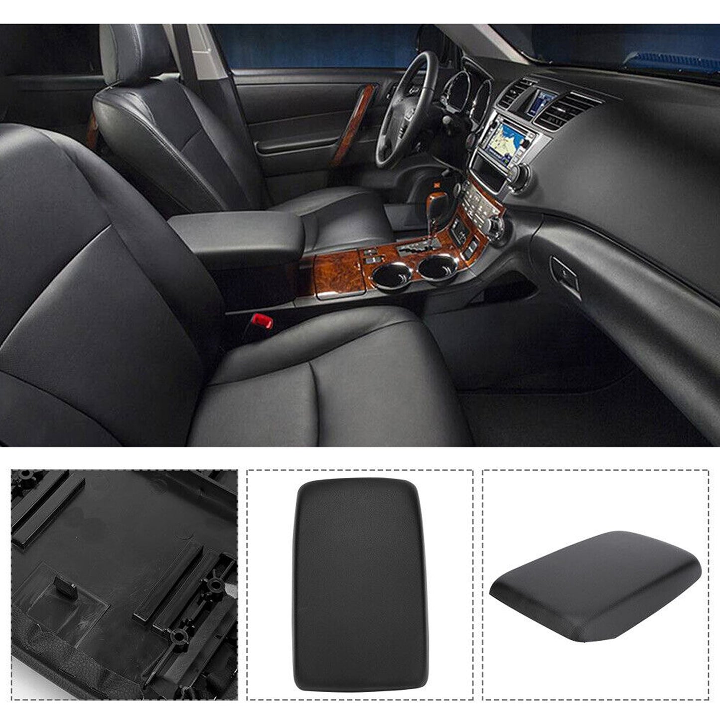 Center Console Armrest Lid Cover with Pad for Toyota Kluger 2008-2013