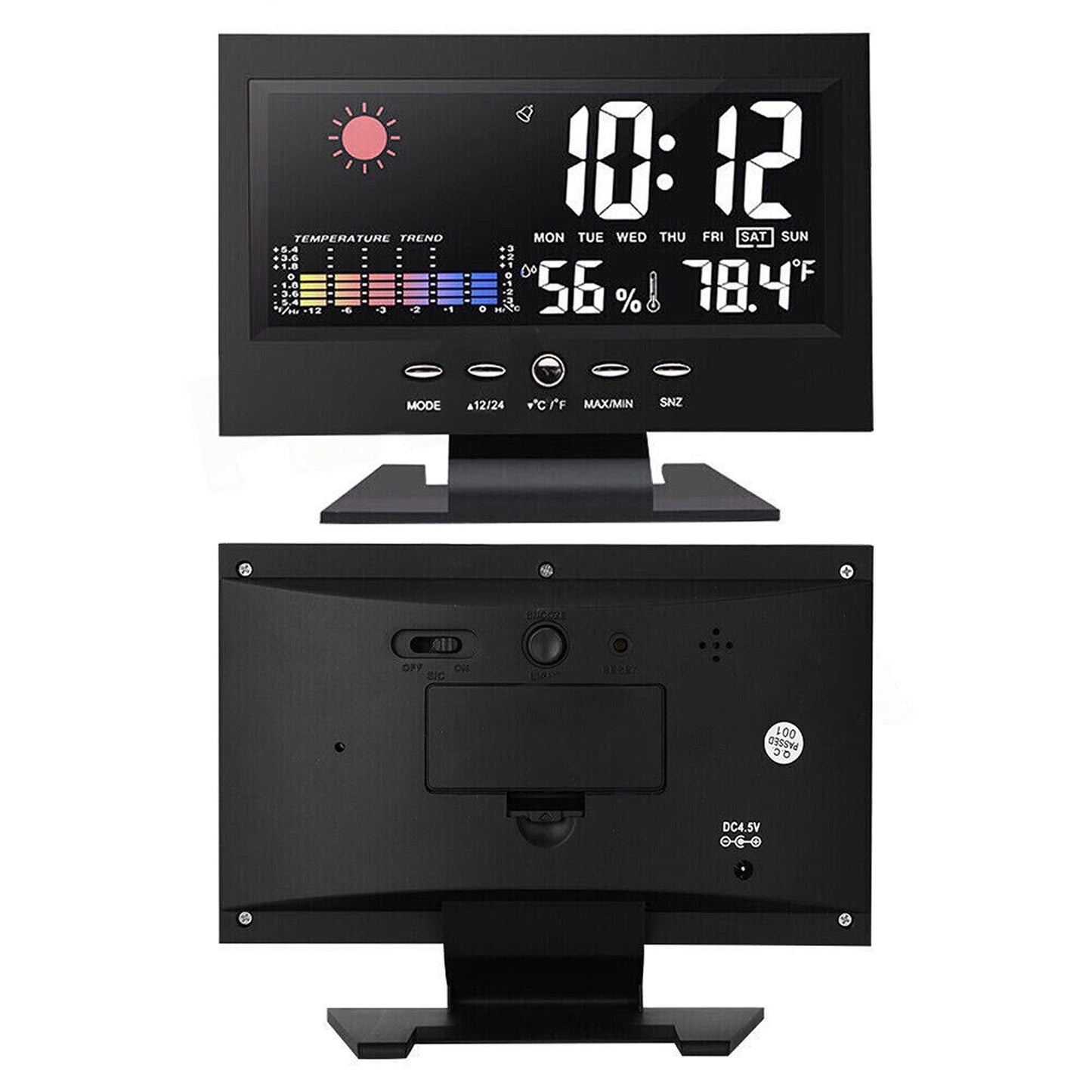 Digital LED Clock with Desk Display Modern Temperature Alarm