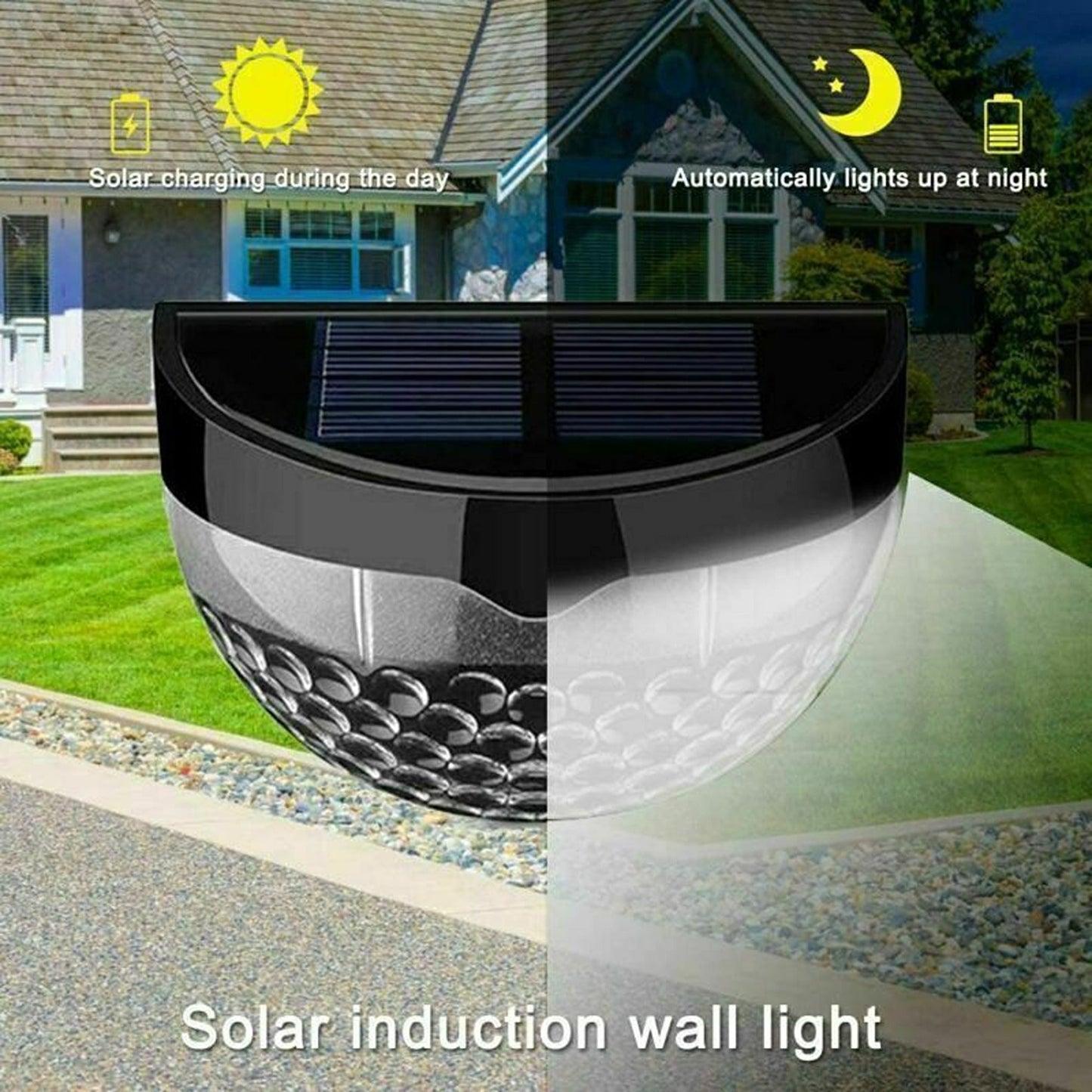 4-Pack Solar Powered LED Wall Lights Waterproof for Outdoor Garden and Fence