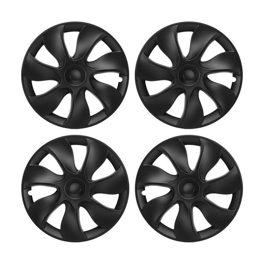Matte Black Hub Caps for 2021-2023 Tesla Model Y 19inch 4pcs