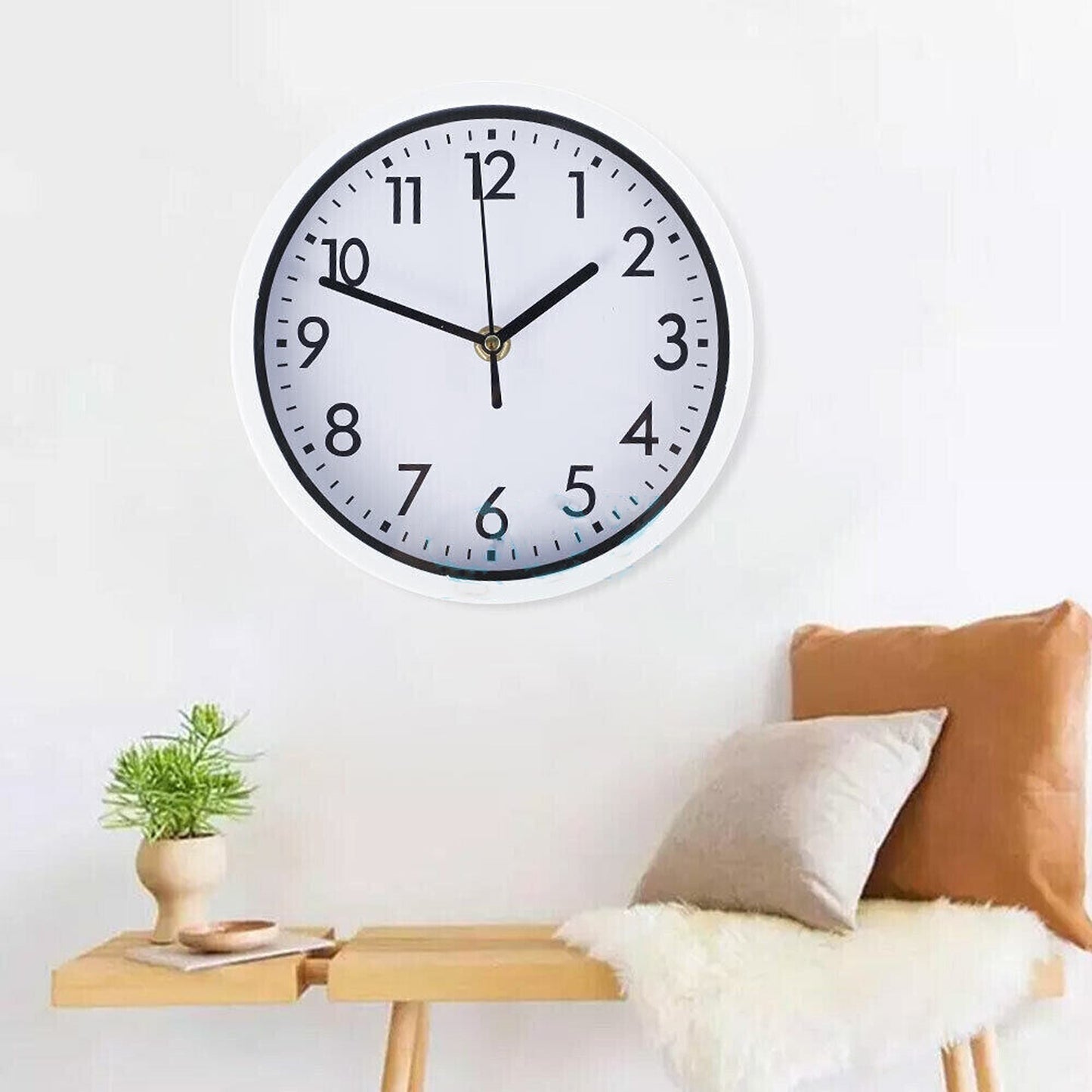 Silent Non-Ticking Quartz Wall Clock for Indoor Use