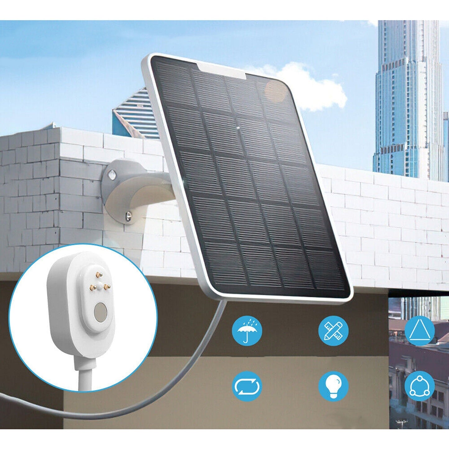 4W Solar Panel Charger for Arlo Security Cameras Pro 3 Pro 4 Ultra