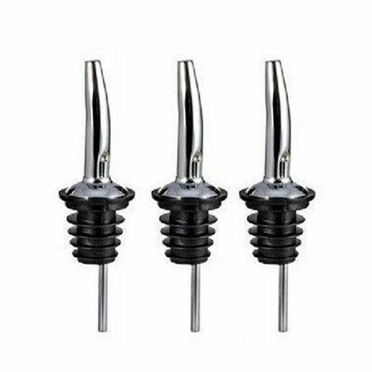 3-Pack Stainless Steel Free Flow Shot Bottle Pourers for Wine and Spirits
