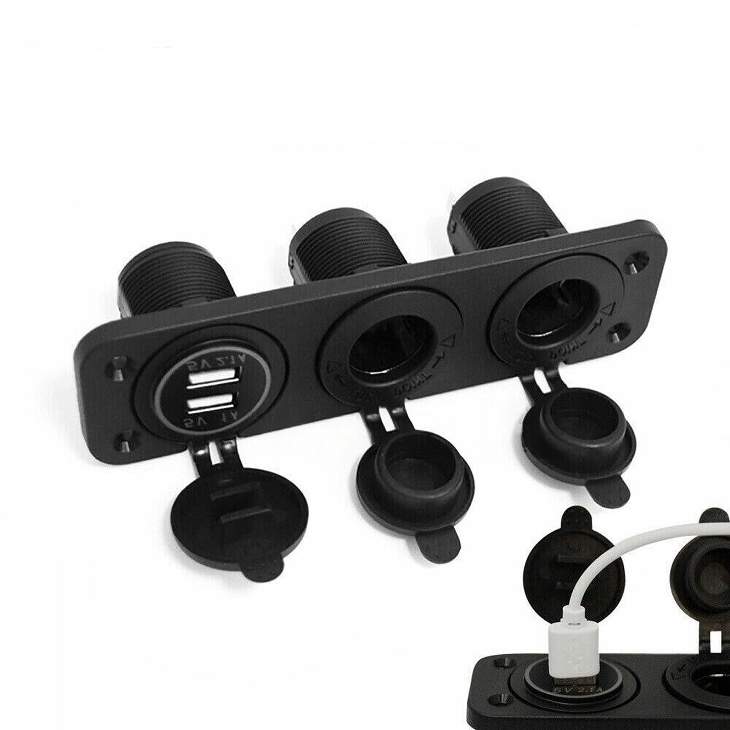 Convenient Dual USB Power Plug for Boats and Caravans 12V