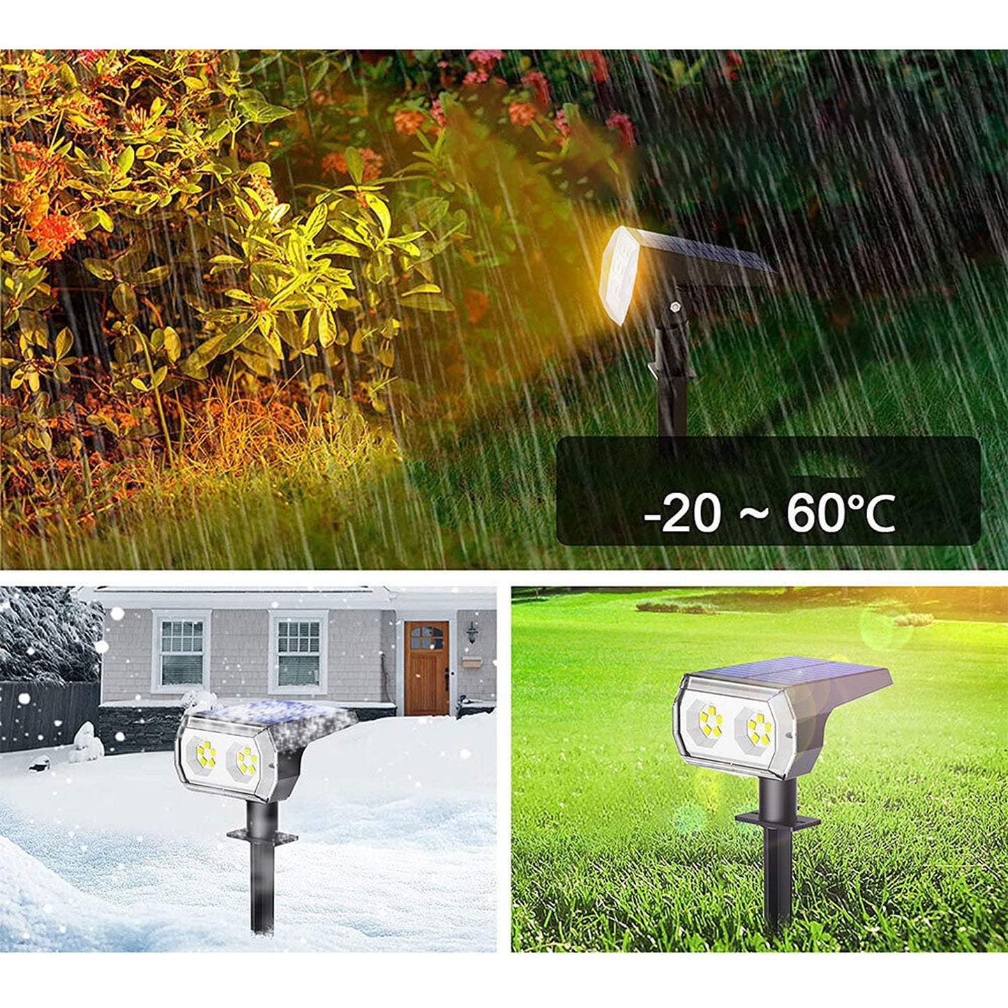 Garden RGB Solar Spot Lights for Pathway Lawn and Fence