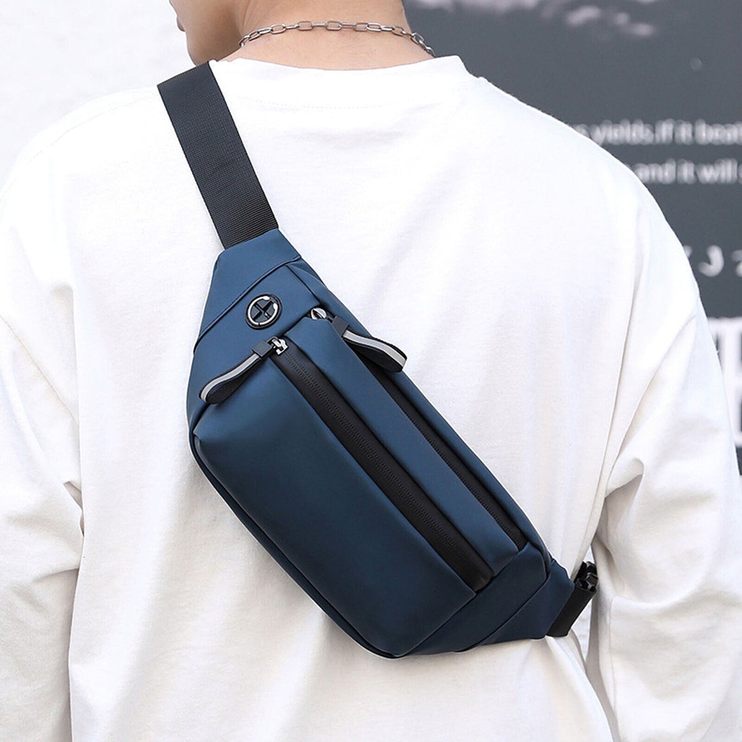 Men Waterproof Chest Bag Sling Cross Body Backpack for Travel
