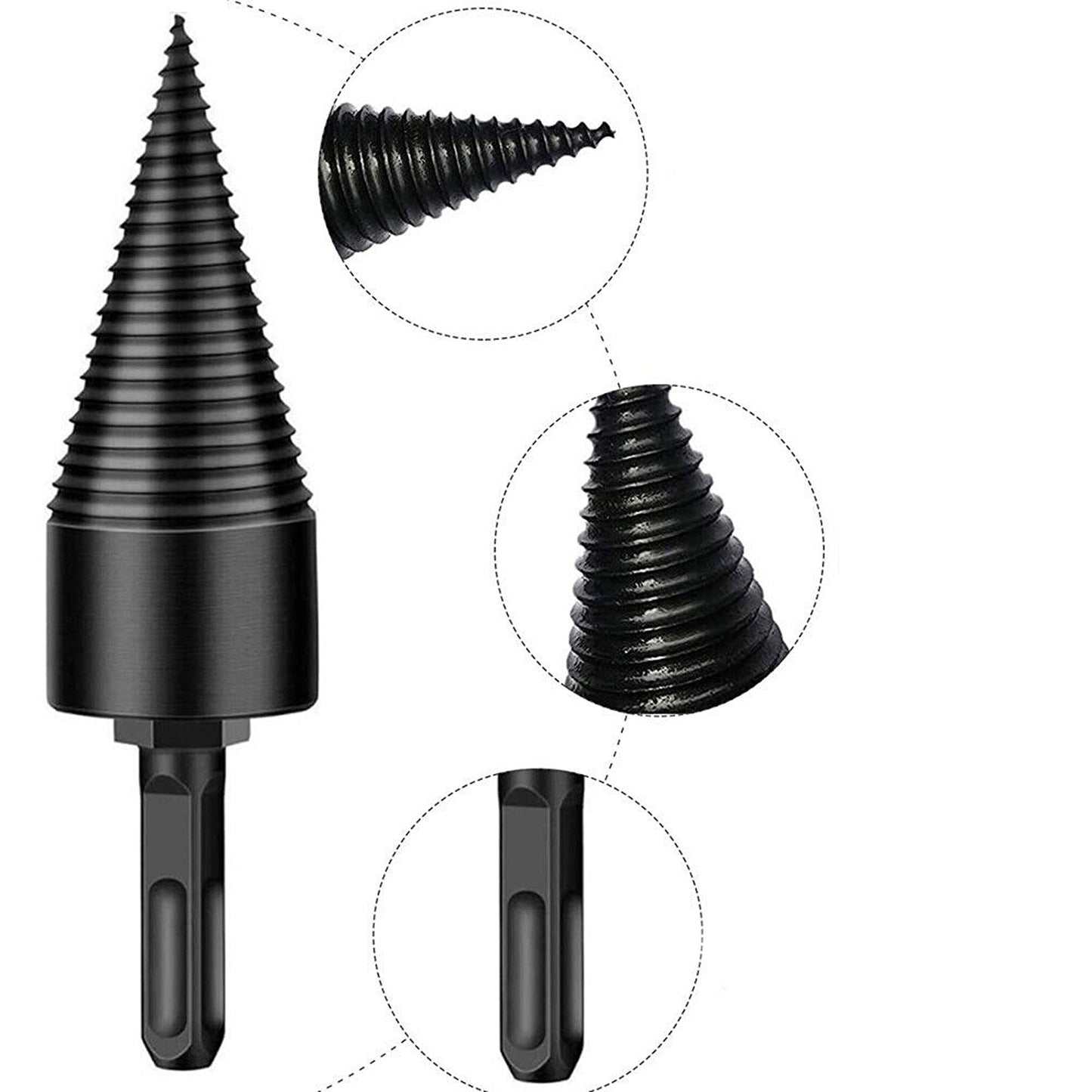 4pcs Speed Twist Firewood Log Splitter Wood Drill Bit Screw Cone Reamer
