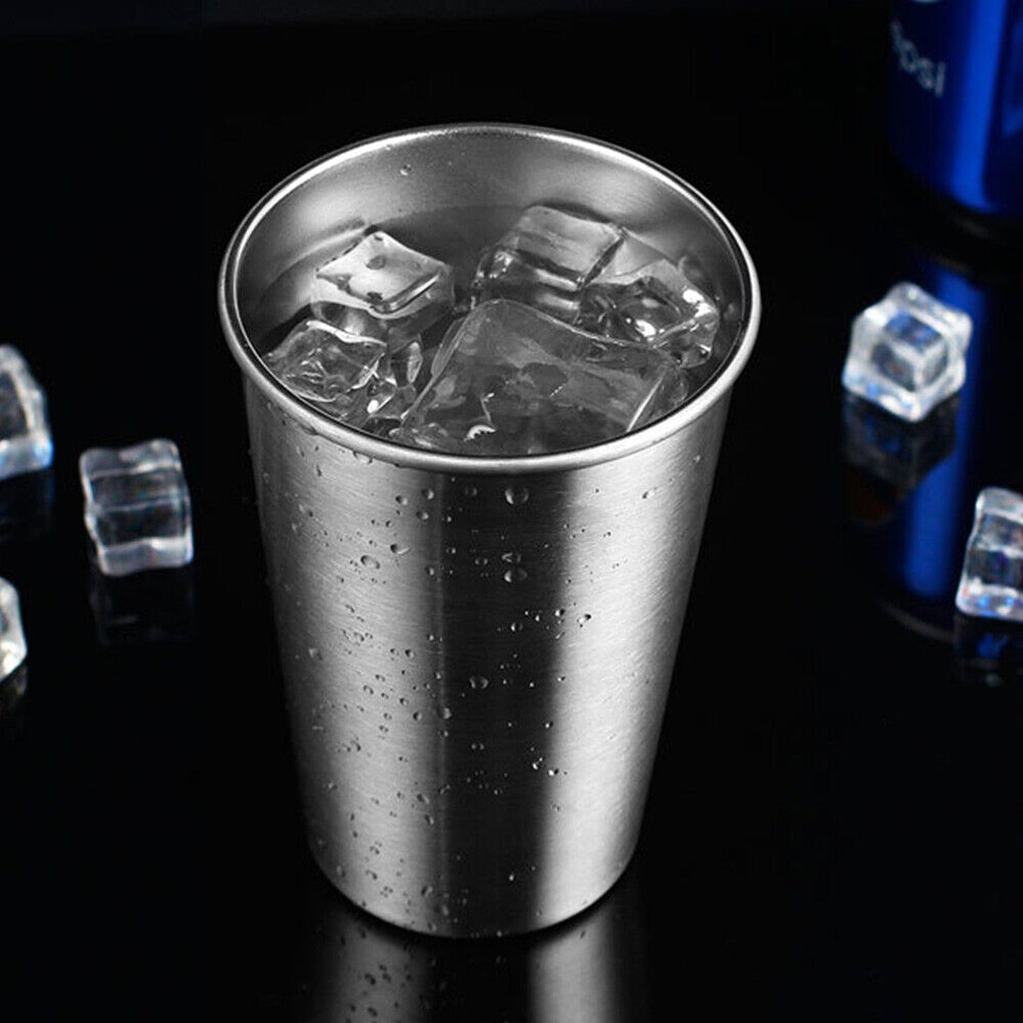 4-Pack Stainless Steel Drinking Mugs 350ml and 500ml For Coffee and Beer