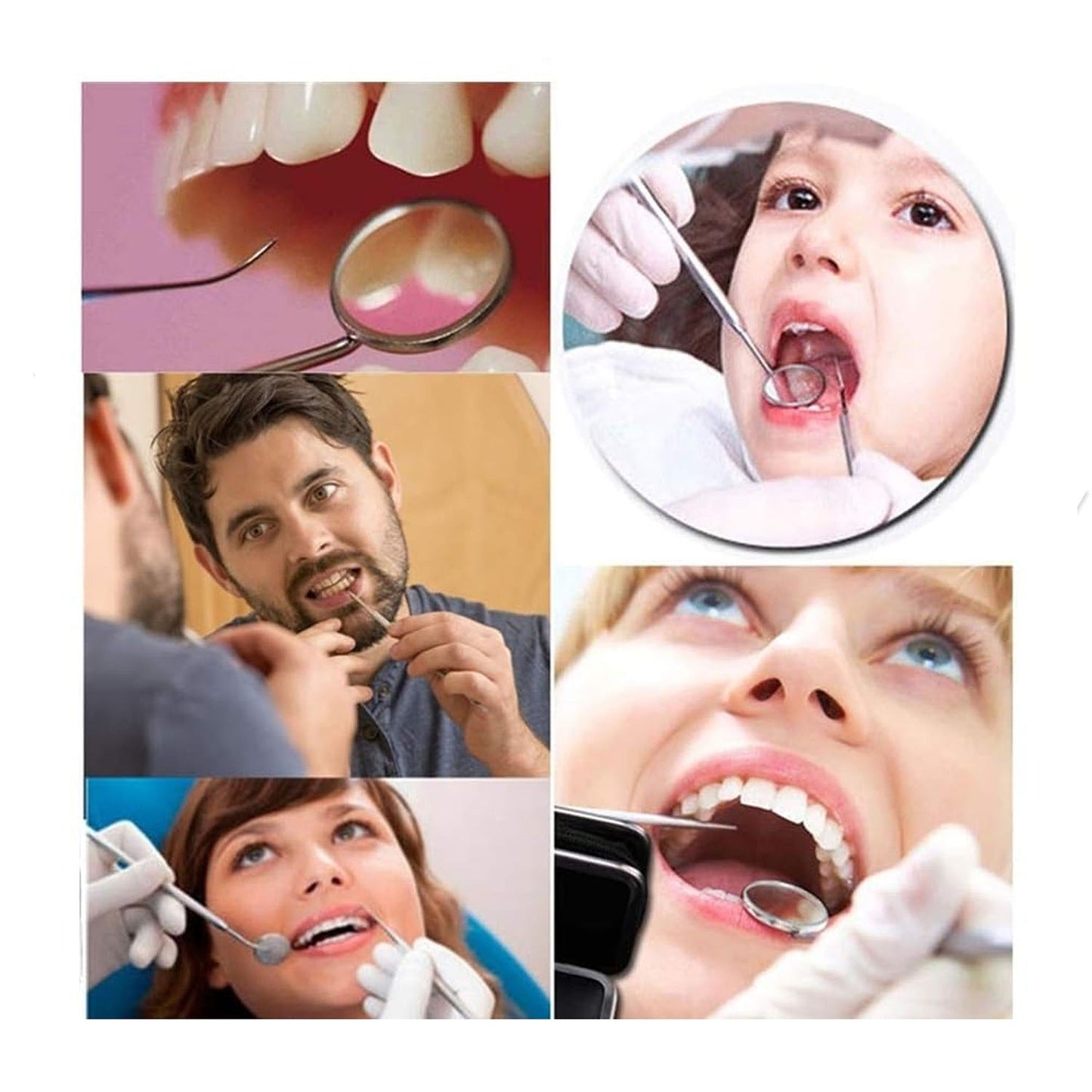 7pcs Dental Hygiene Stainless Tool Kit Dentist Teeth Clean Set