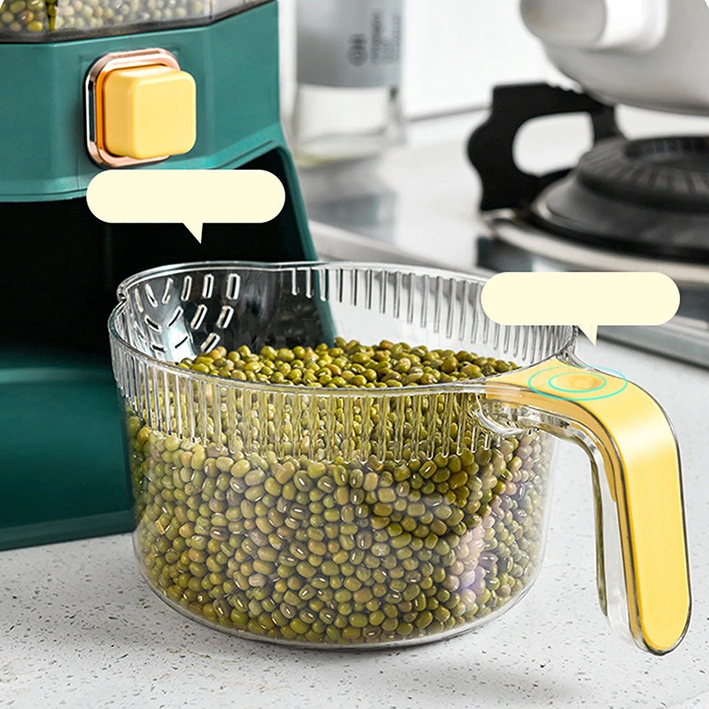 Kitchen Dry Food Dispenser Auto Grain Case for Rice and Cereal