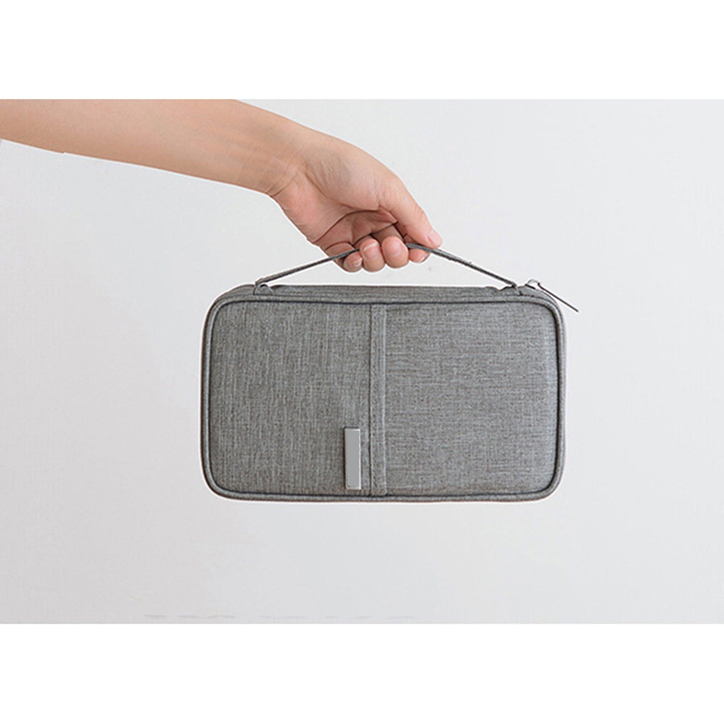 Grey RFID Family Travel Organizer Waterproof Passport Document Wallet