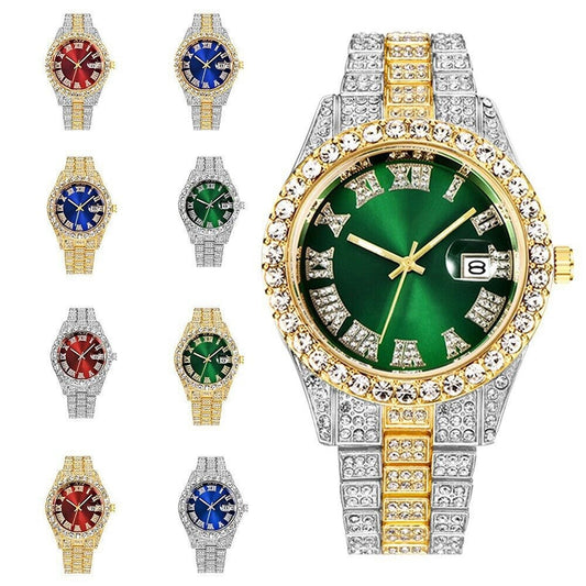 Men Luxury Hip Hop Watch Iced Bling Diamond with Stainless Steel Band