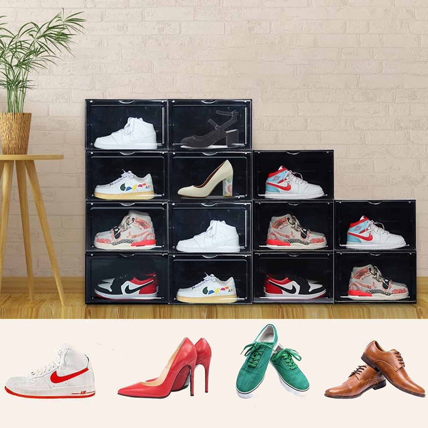 Black Acrylic Stackable Boxes for Premium Sneaker Display and Storage