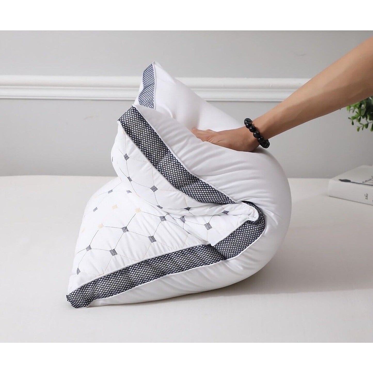 Checked Ultra-Soft Hotel Quality Twin Pack Pillows for Home