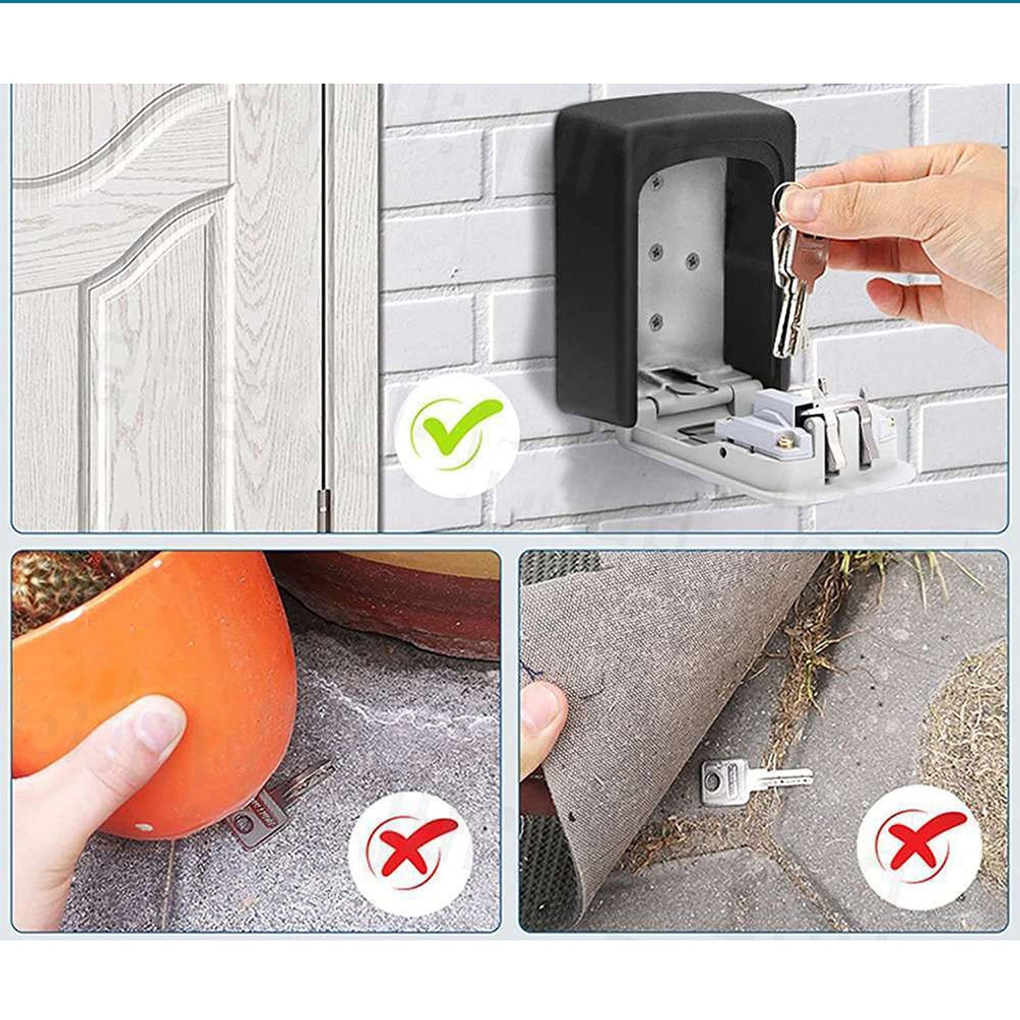 Combination Lock Safe Box 4 Digit Wall Mounted Security Storage