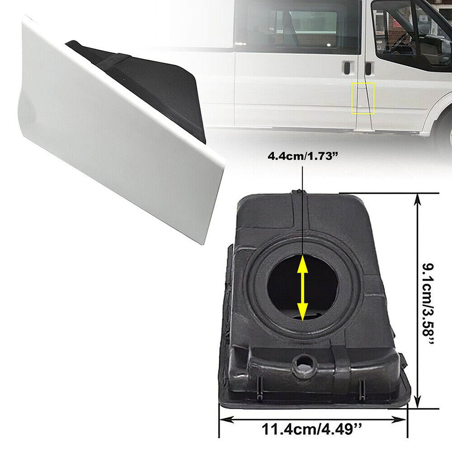 Fuel Tank Cap with Filler Pipe Door Flap Housing for Ford Transit MK6 MK7