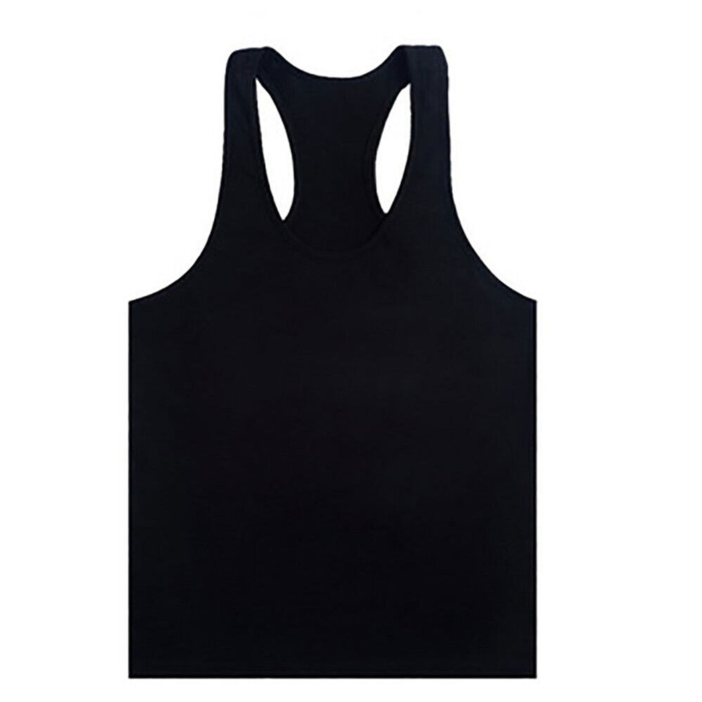 Men’s Cotton Y-Back Bodybuilding Tank Top Black