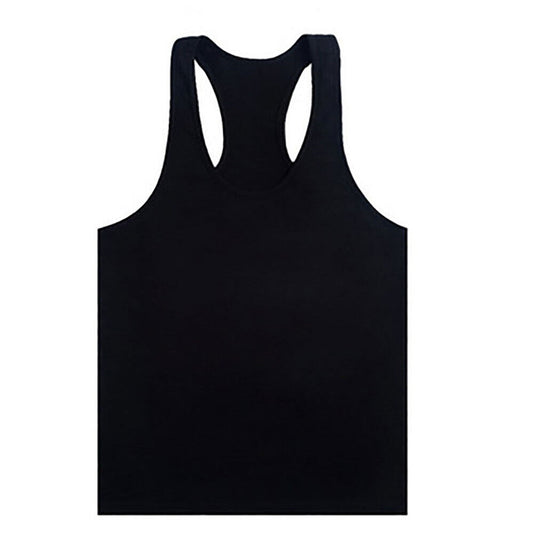Men’s Cotton Y-Back Bodybuilding Tank Top Black