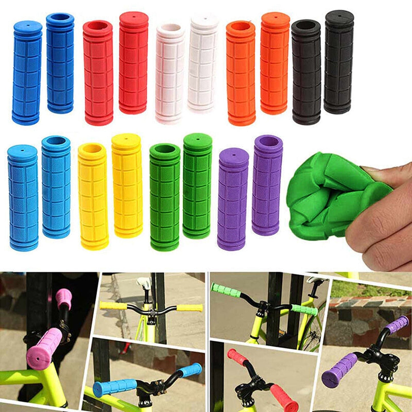 MTB and BMX Bike Handlebar Rubber Grips for Improved Control