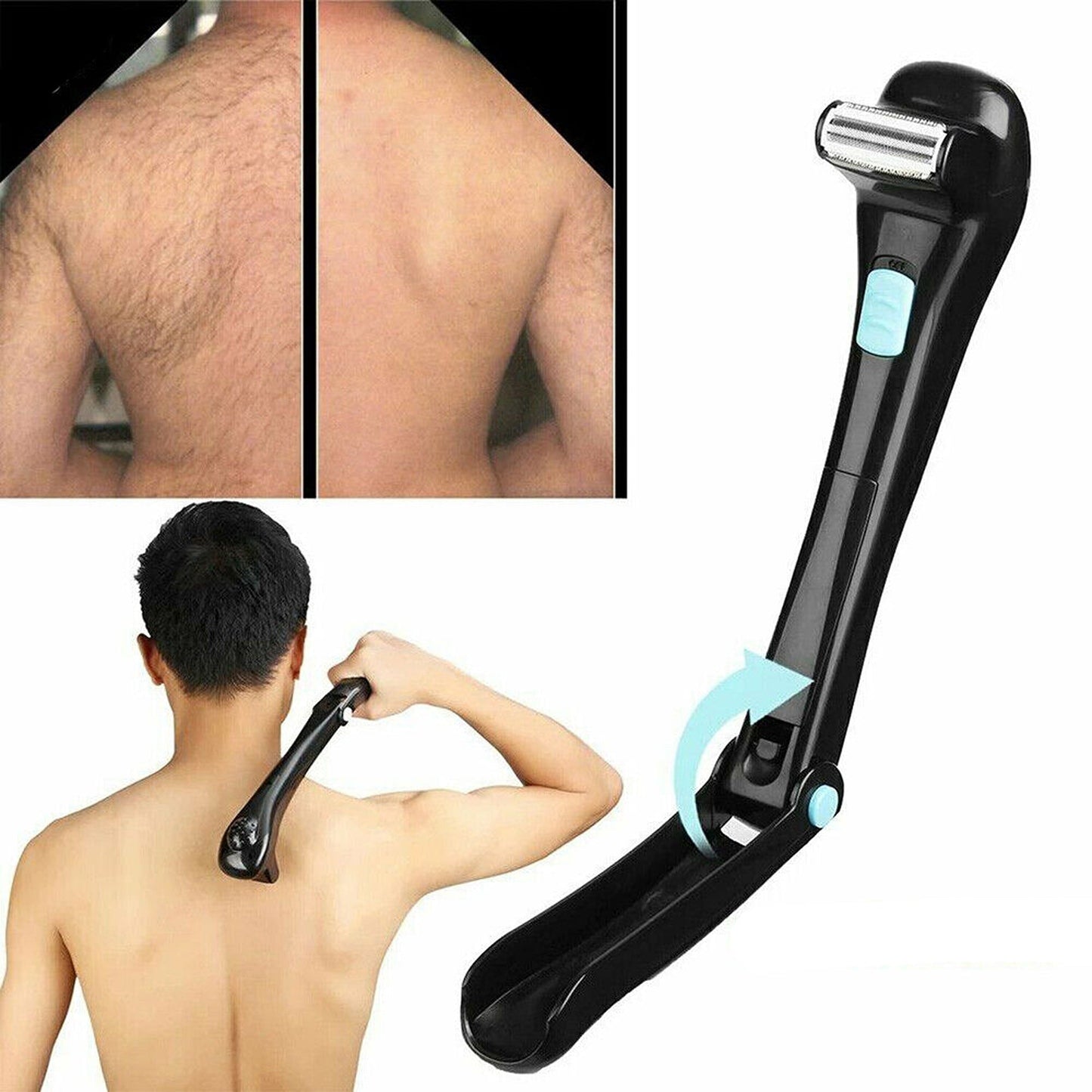 Professional Hair Back Shaver with Extendable Handle for Self Grooming