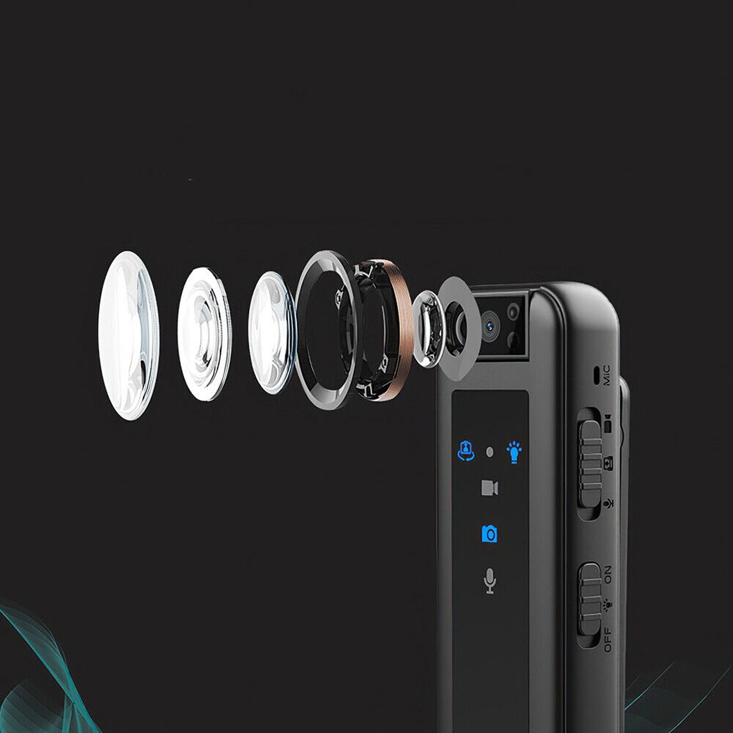 180 Degree Rotatable Mini Clip Camera with HD Night Vision 1080P