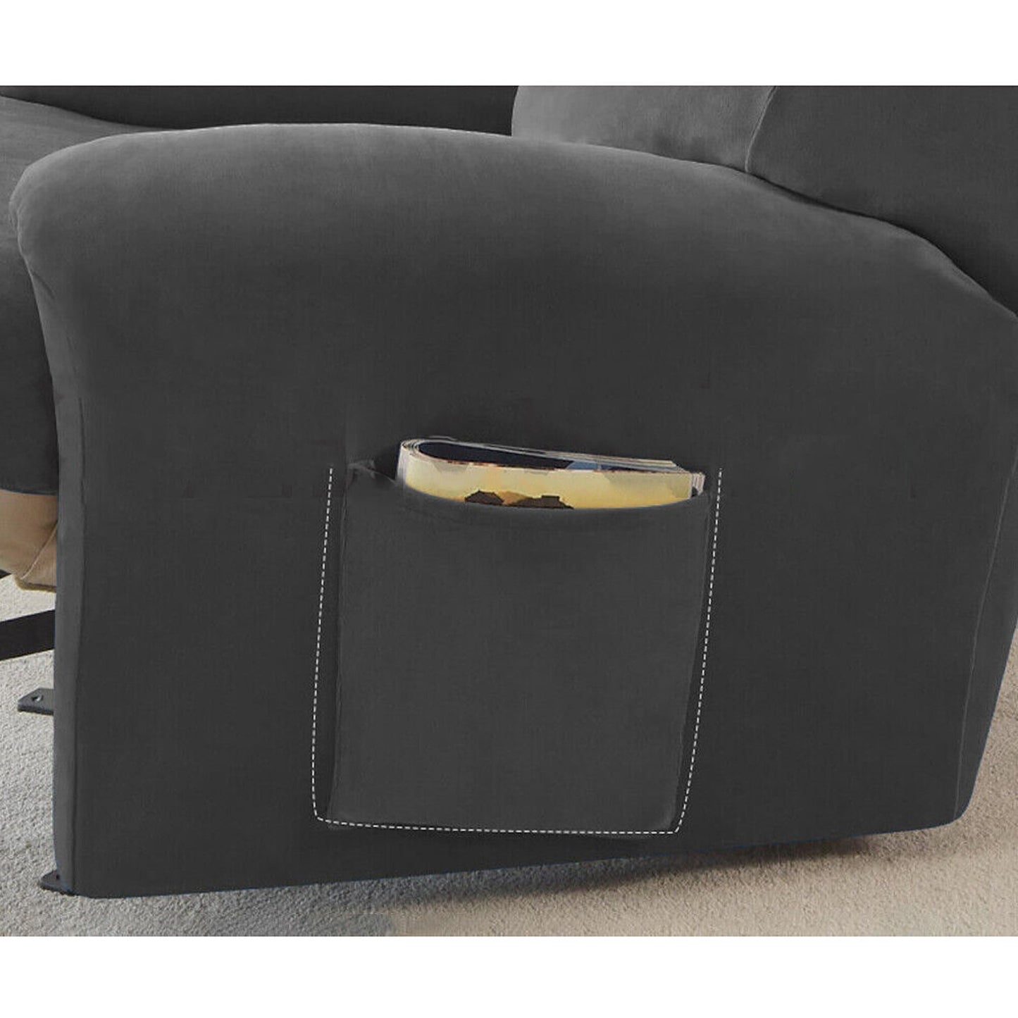 Velvet Recliner Sofa Chair Cover Stretch Slipcovers for 2 Seater Couch