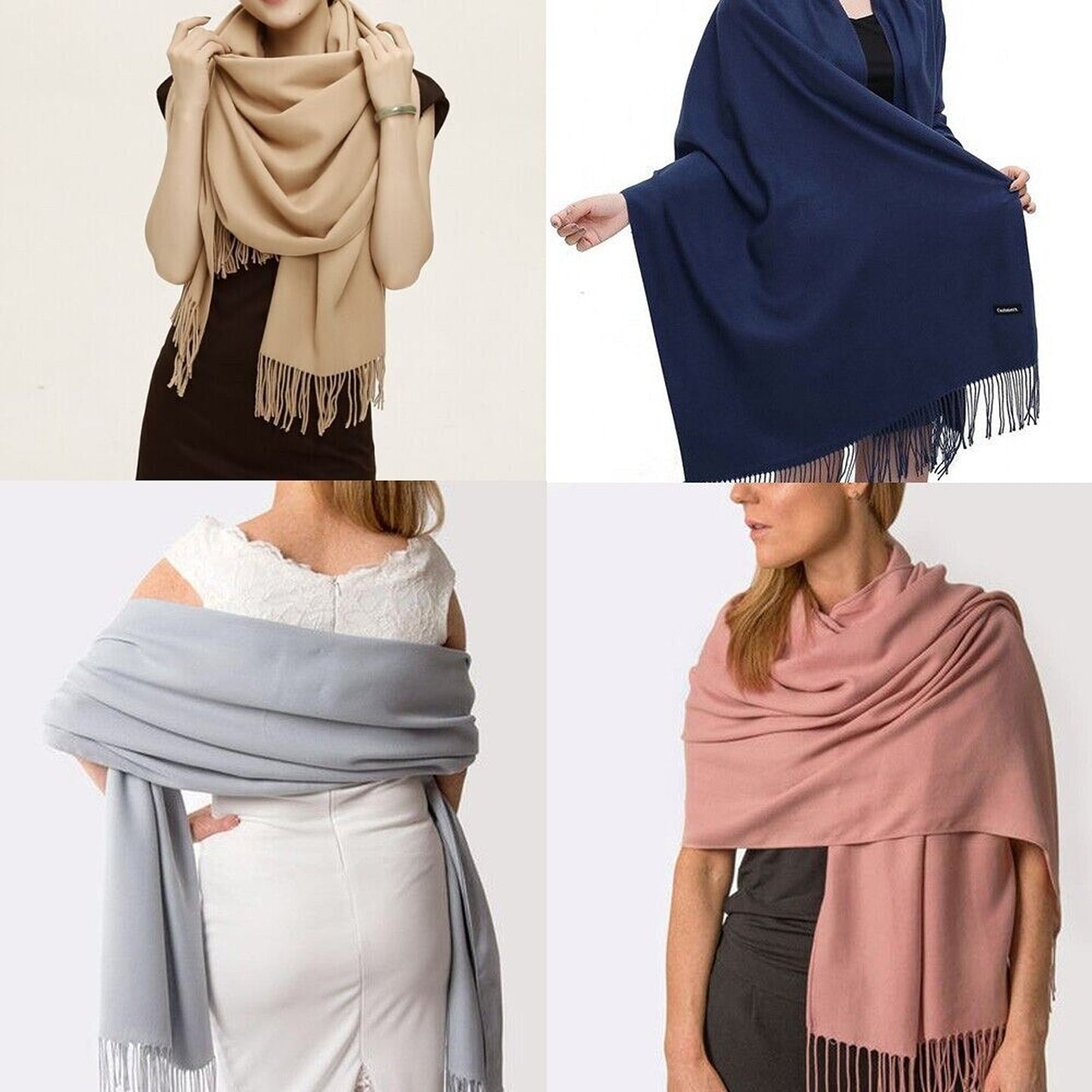 Women Oversized Cashmere Pashmina for Winter Soft Head Wrap Cloak
