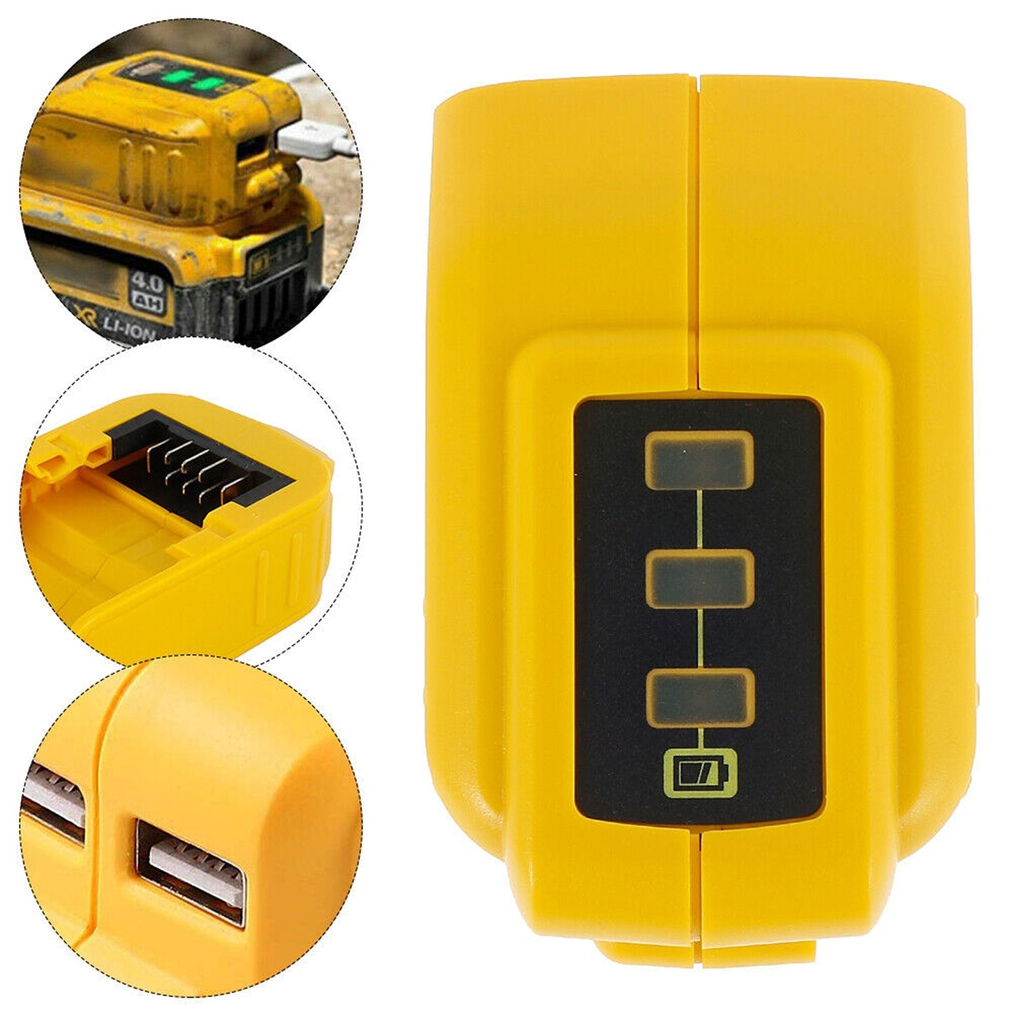 USB Charging Battery Adapter for DEWALT Power Bank Charger DCB090 Mobile Phone