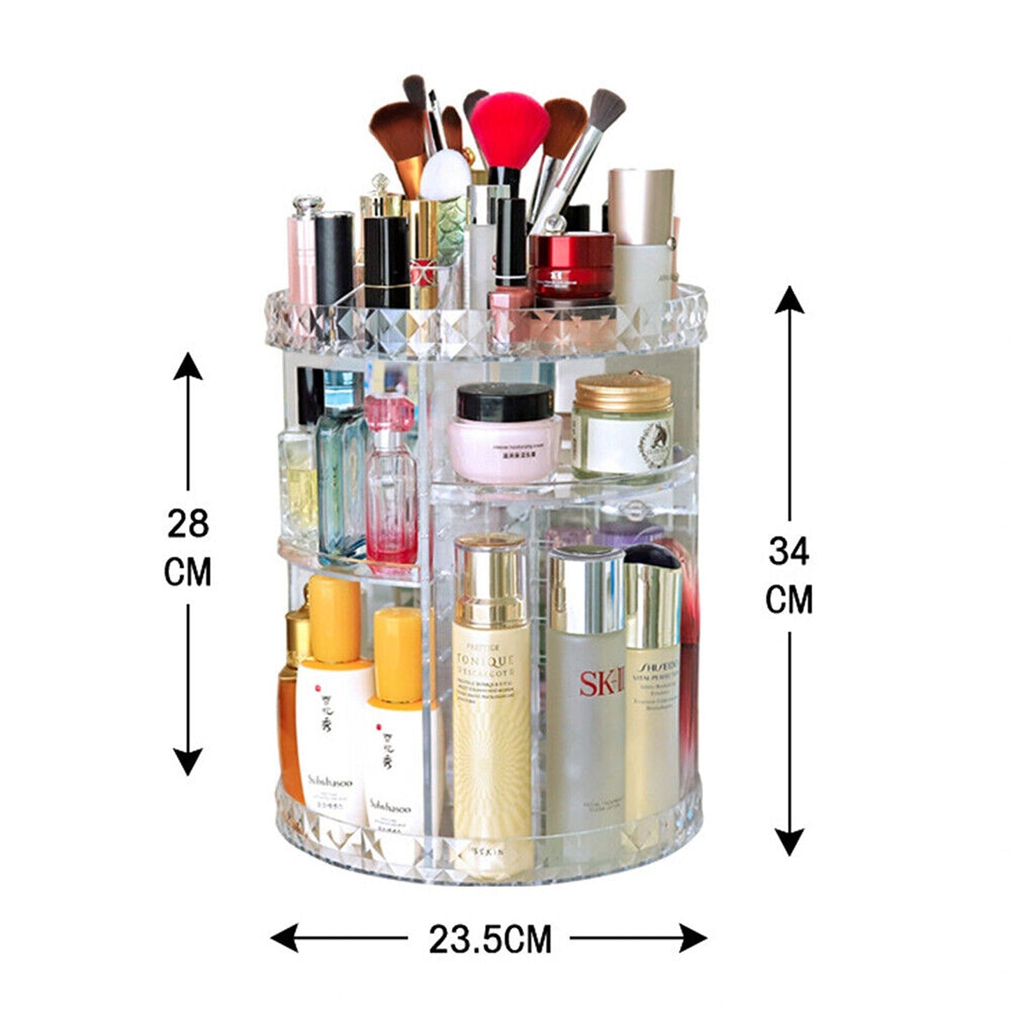 Adjustable Rotating Makeup Organizer for Cosmetics and Perfumes