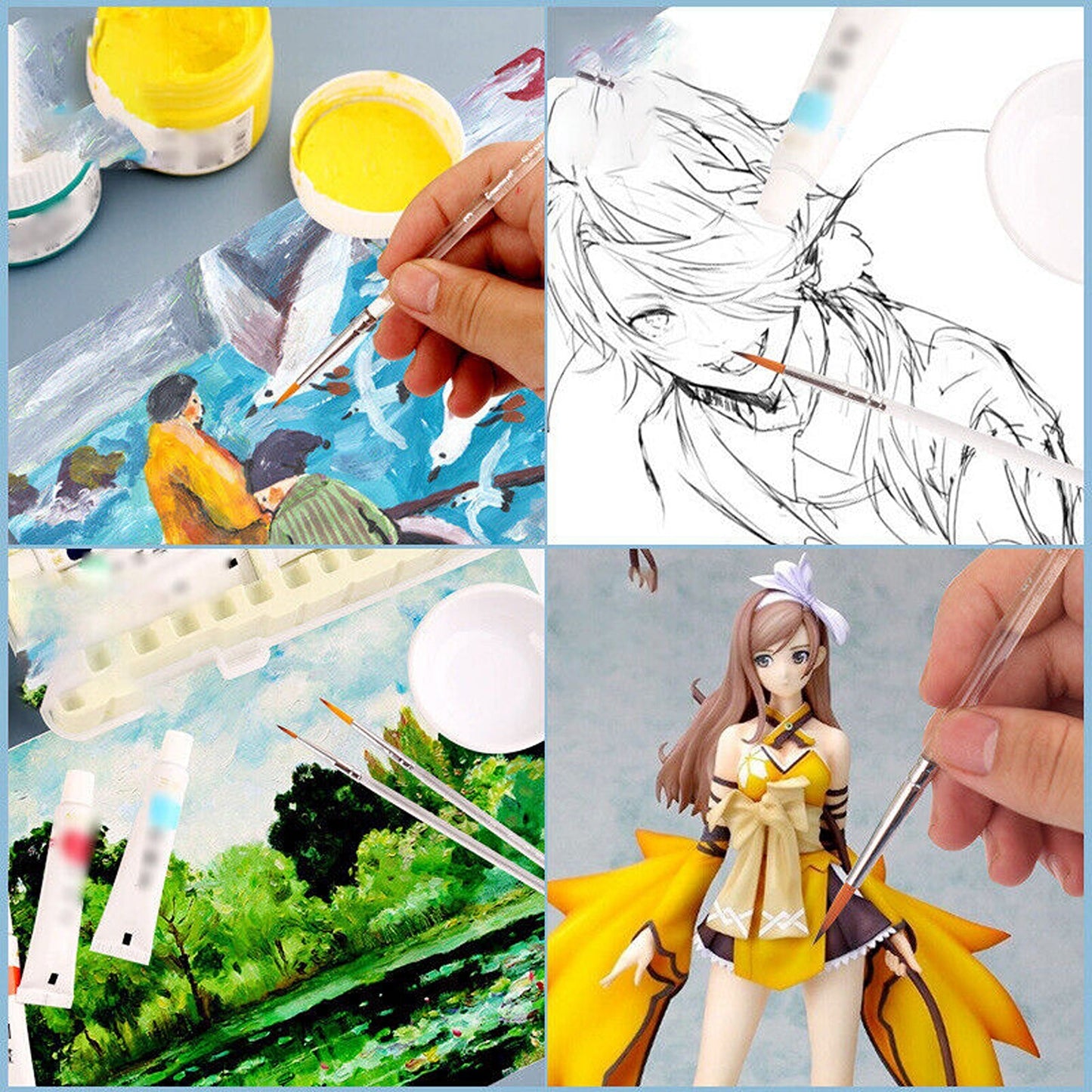 6pcs Fine Detail Paint Brushes for Miniature Art and Models