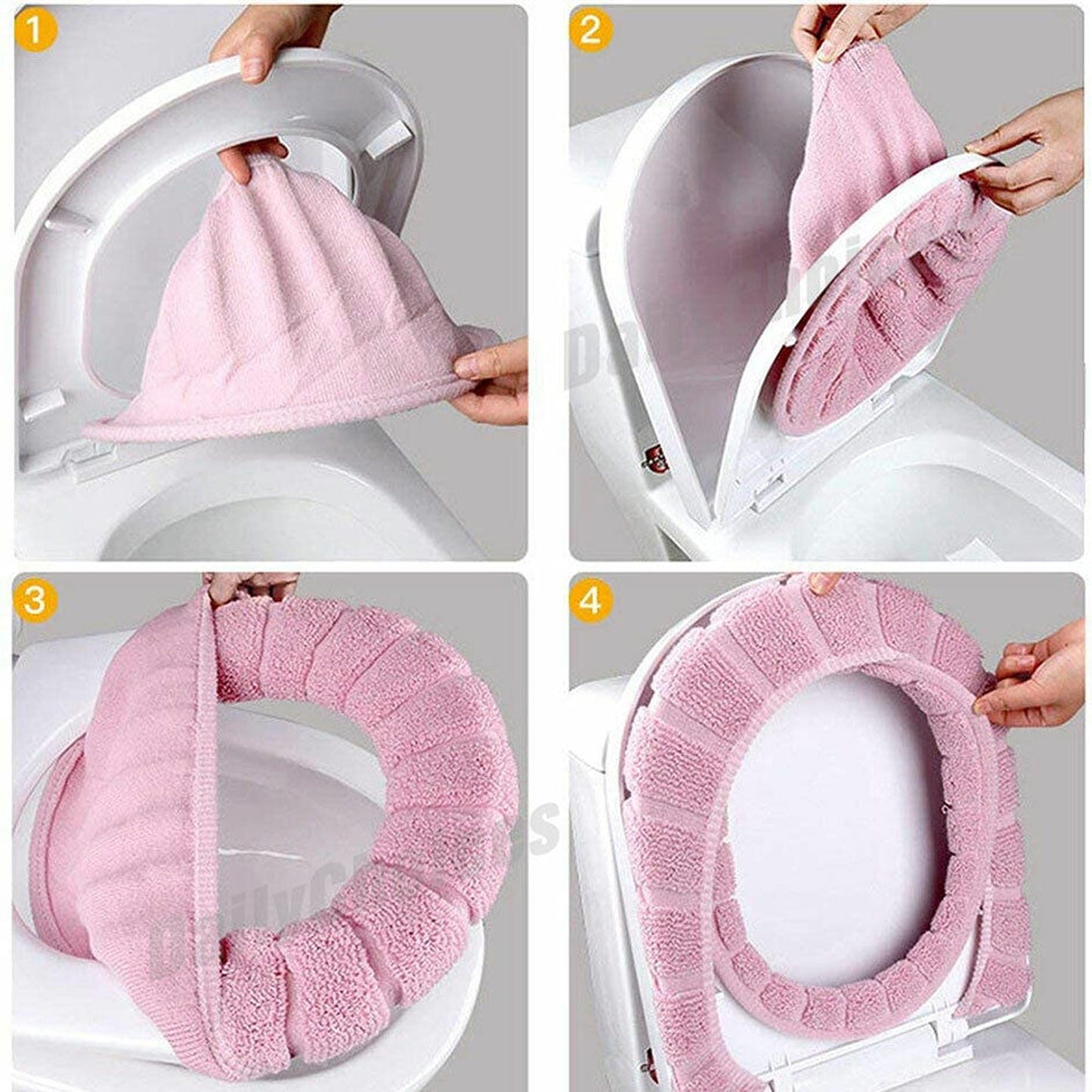 Washable Winter Warmer Bathroom Toilet Seat Cover Soft Cushion Pads
