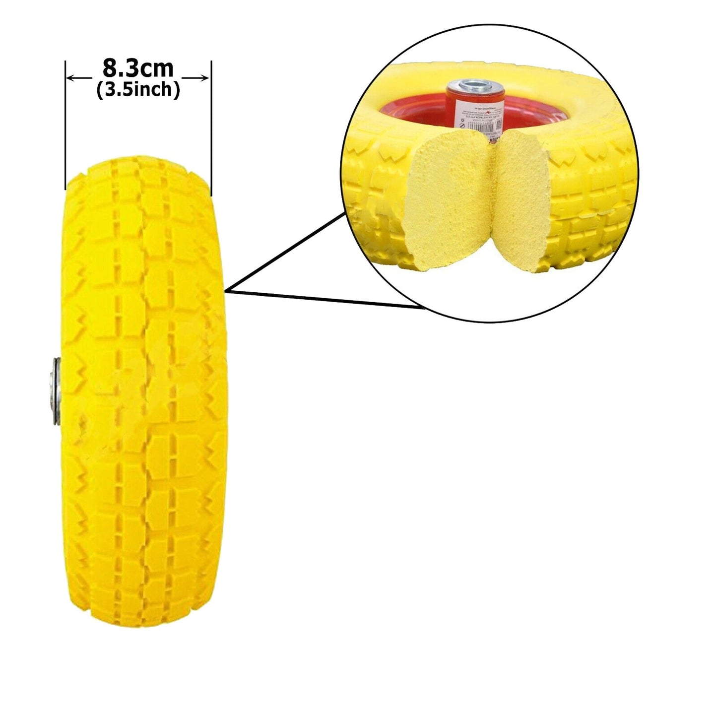 Polyurethane Foam Hand Trolley Truck Wheel Sack Wheelbarrow 16mm