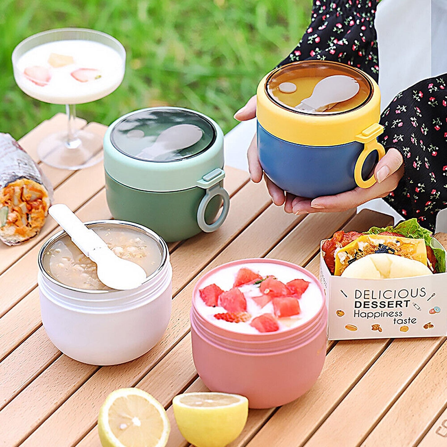 Stainless Steel Insulated Food Jar Thermos Lunch Box Food Flask
