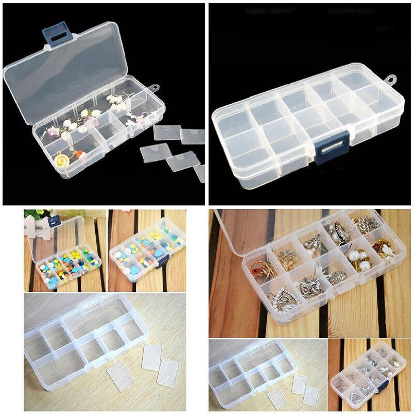 Adjustable Compartment Bead Jewelry Organizer Storage Case